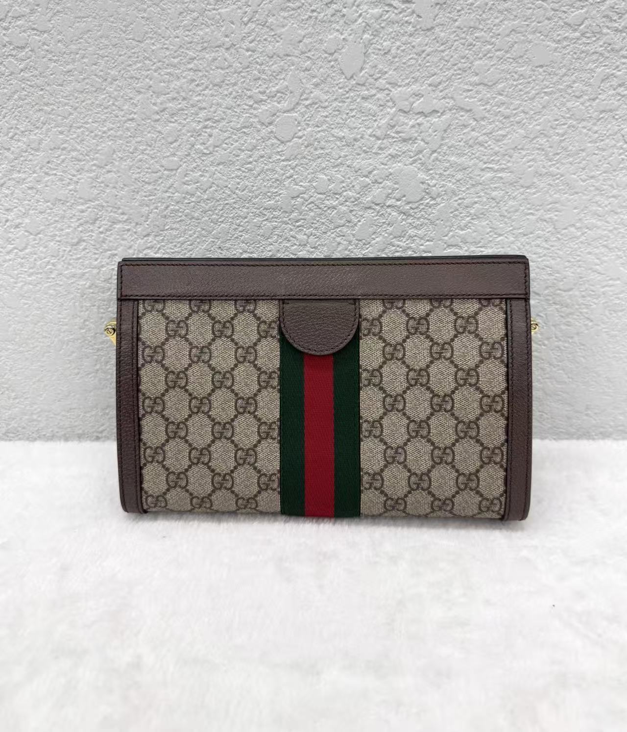 Gucci - Ophidia Small Shoulder Bag - GG Supreme canvas with leather trim - Beige and Brown - (small)