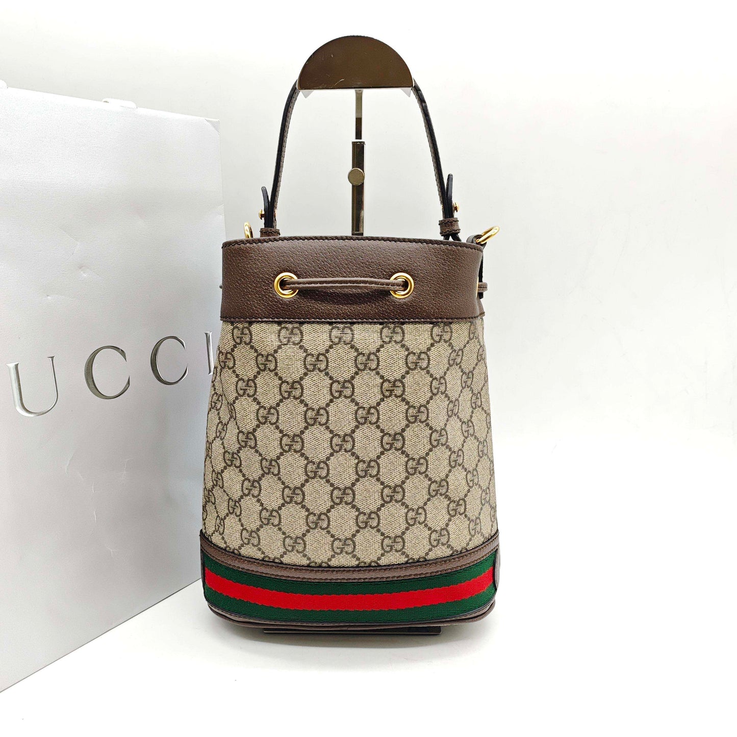 Gucci - Ophidia - Supreme canvas with leather trim - Brown - (small)