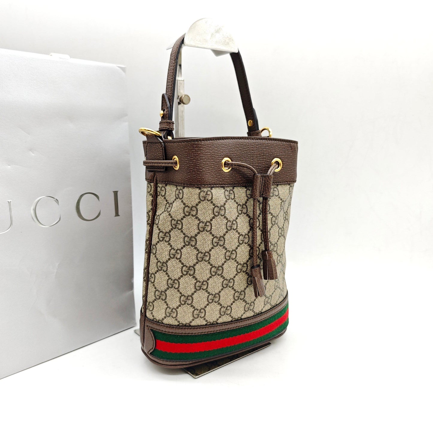Gucci - Ophidia - Supreme canvas with leather trim - Brown - (small)