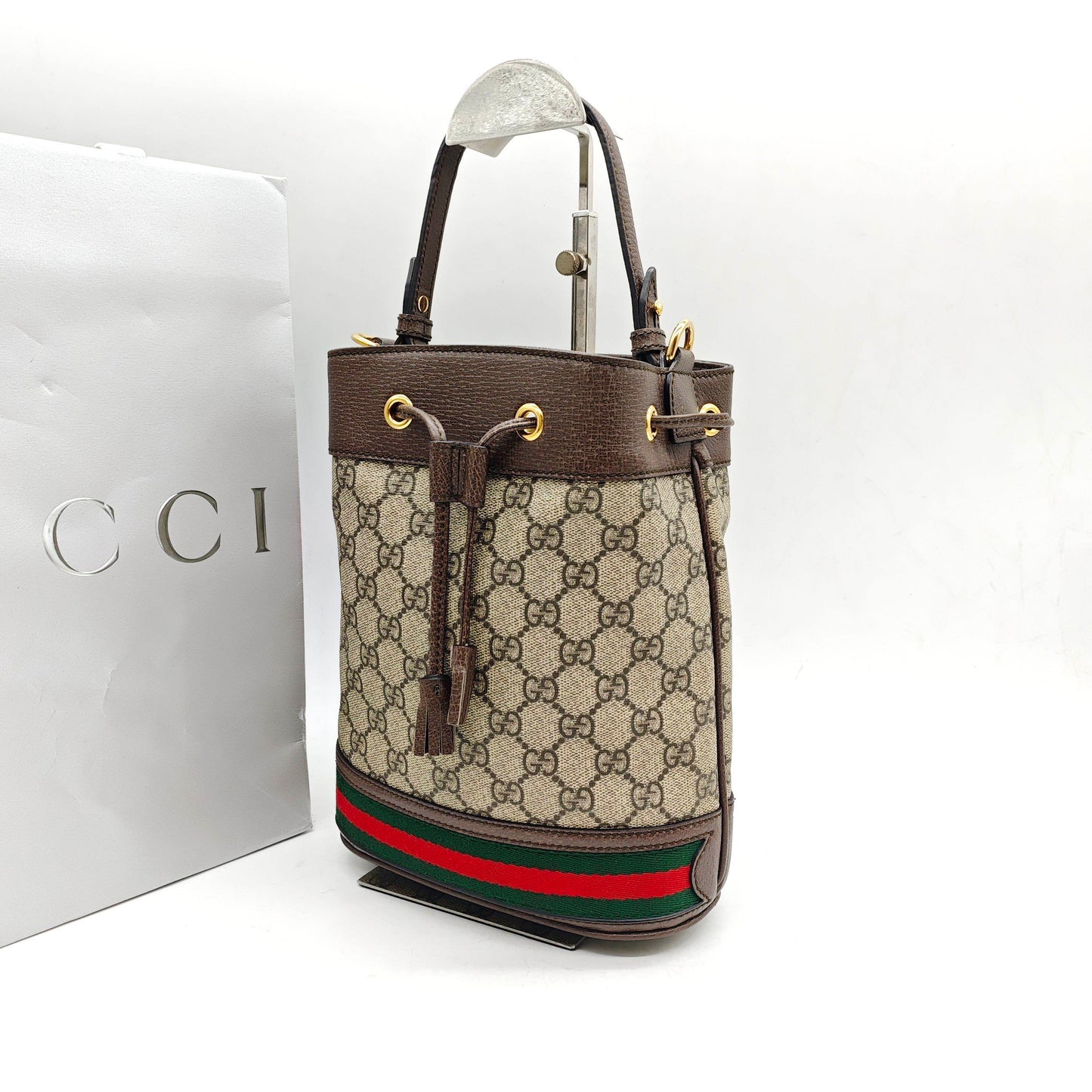 Gucci - Ophidia - Supreme canvas with leather trim - Brown - (small)
