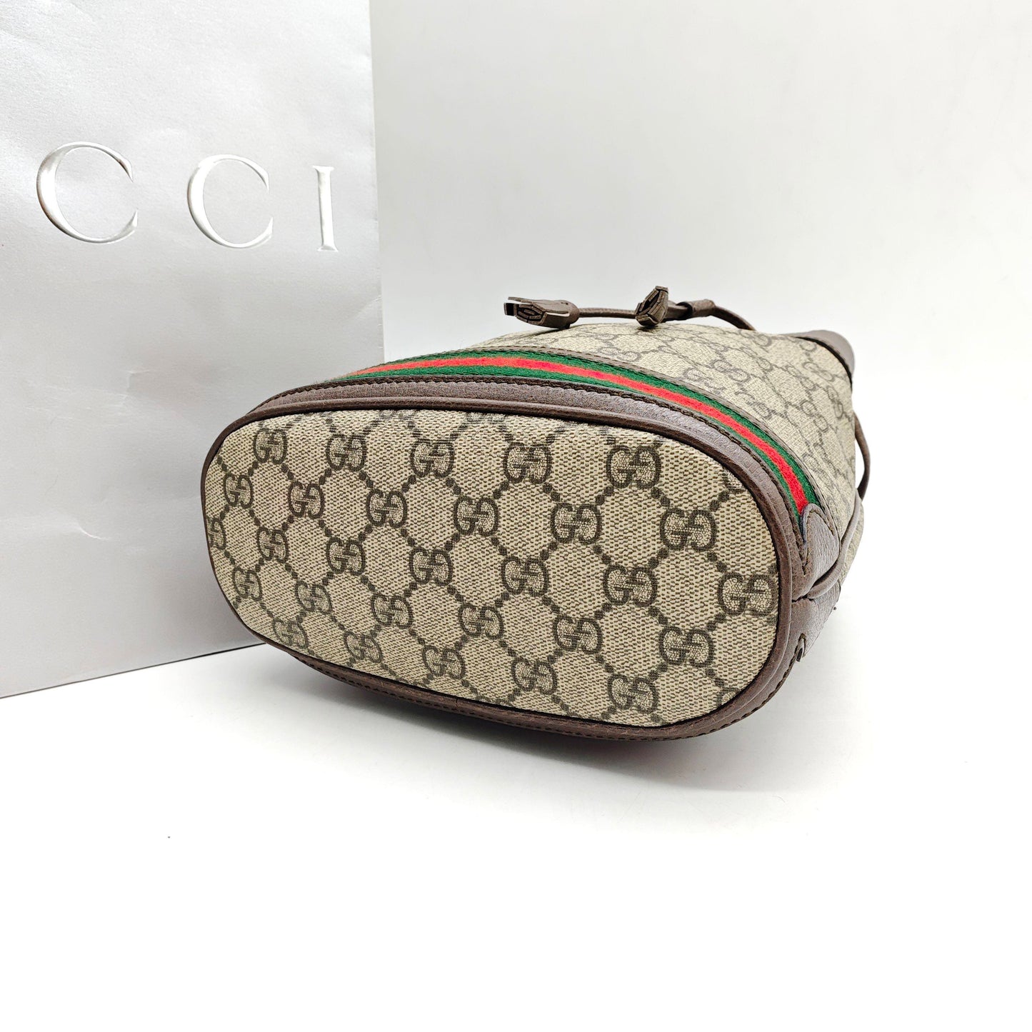 Gucci - Ophidia - Supreme canvas with leather trim - Brown - (small)