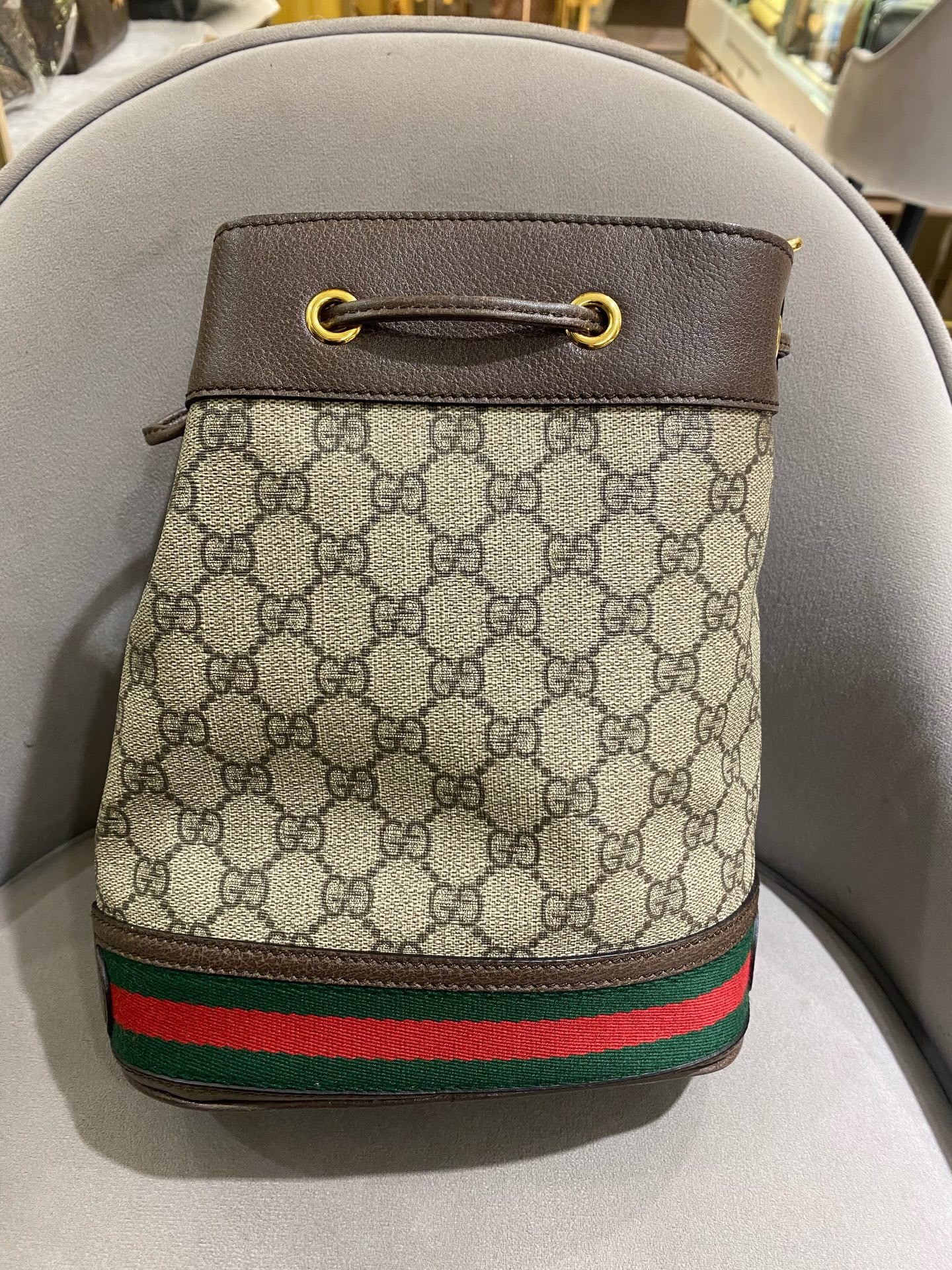 Gucci - Ophidia - Supreme canvas with leather trim - Brown - (small)