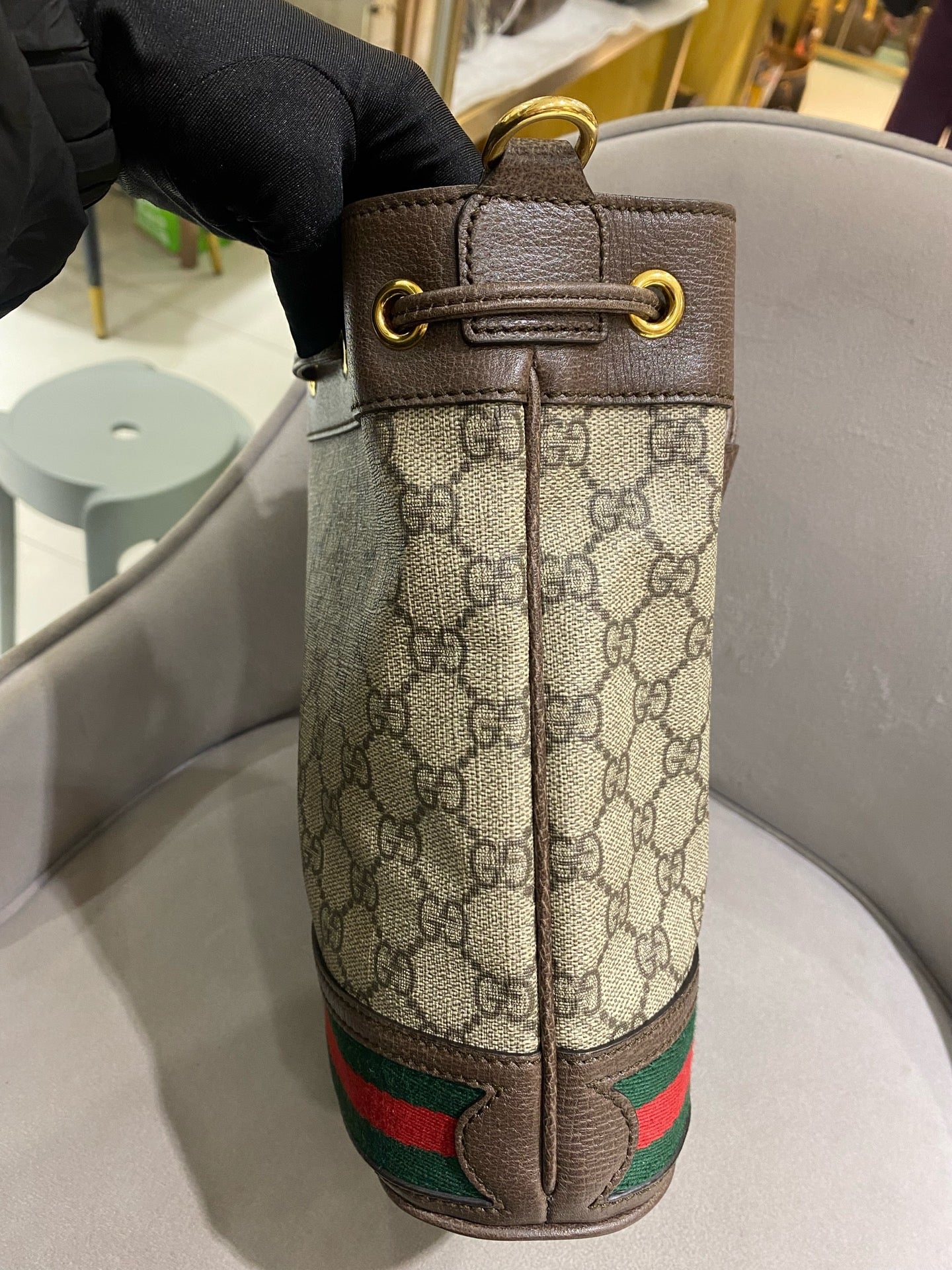 Gucci - Ophidia - Supreme canvas with leather trim - Brown - (small)