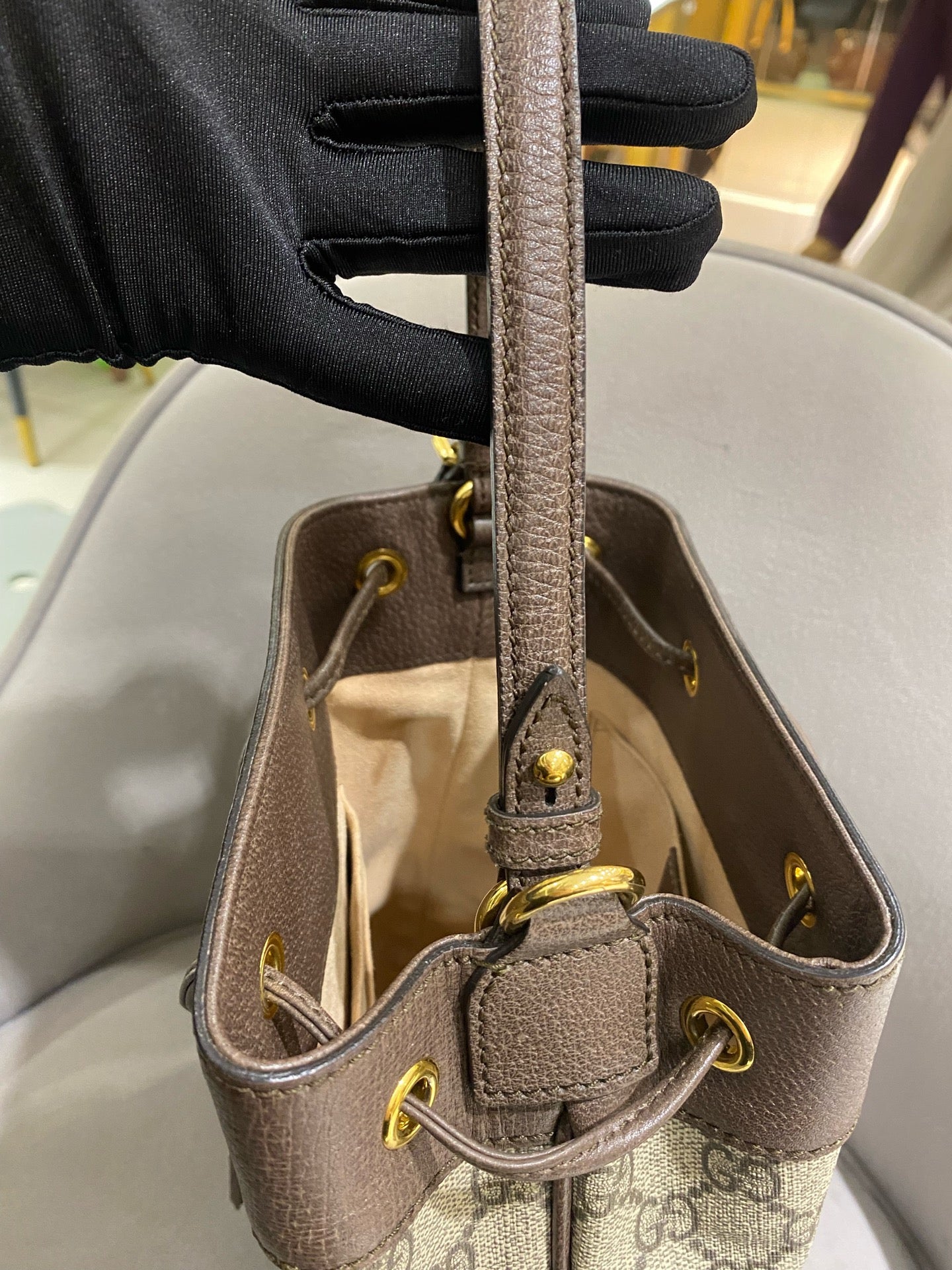 Gucci - Ophidia - Supreme canvas with leather trim - Brown - (small)