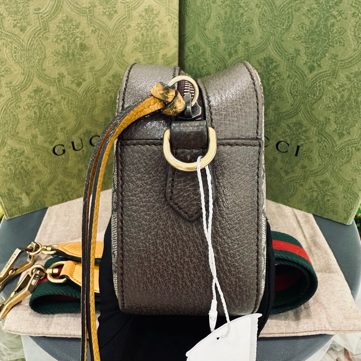 Gucci - Ophidia Tiger Head Camera Bag - GG Supreme canvas with leather trim - Beige - (small)