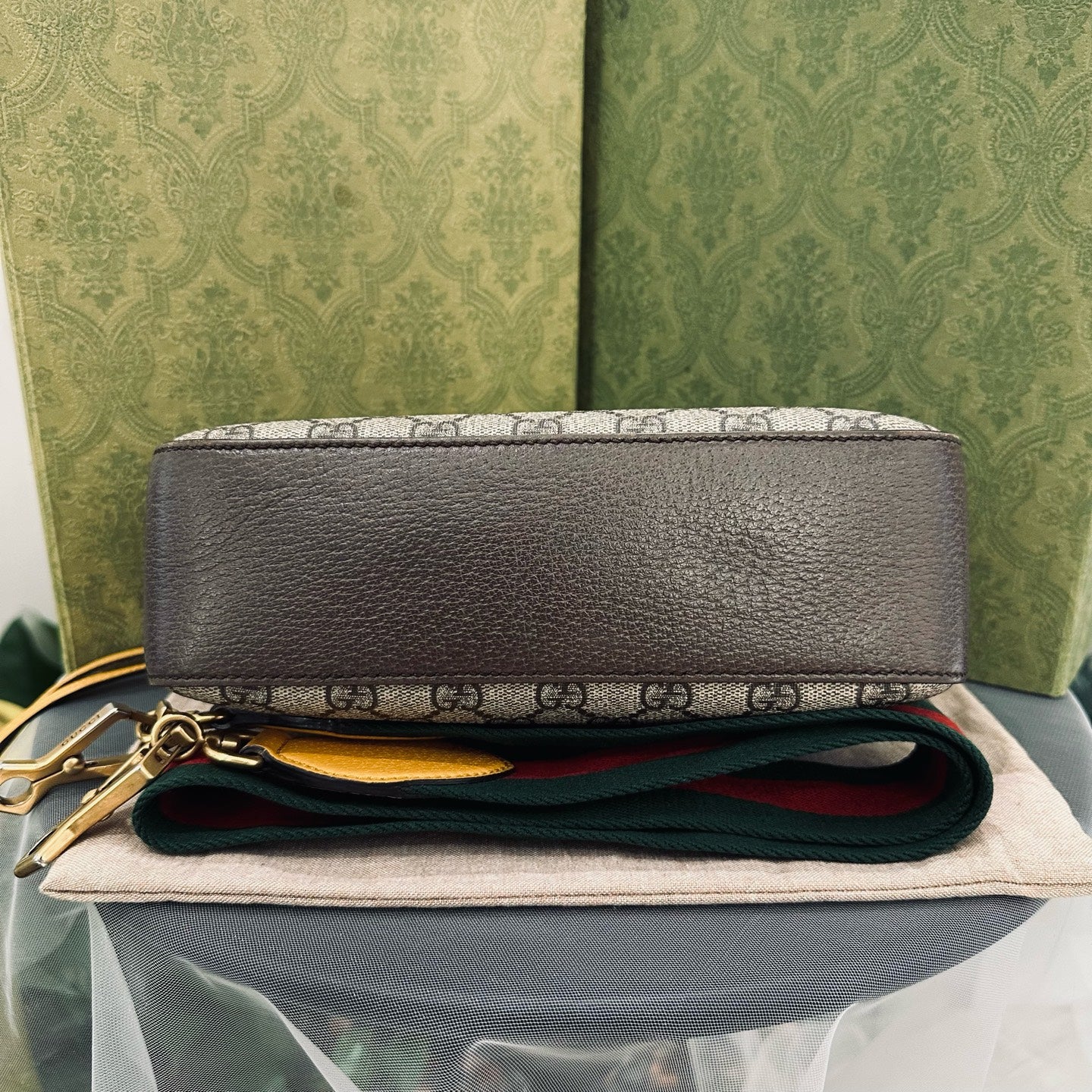 Gucci - Ophidia Tiger Head Camera Bag - GG Supreme canvas with leather trim - Beige - (small)