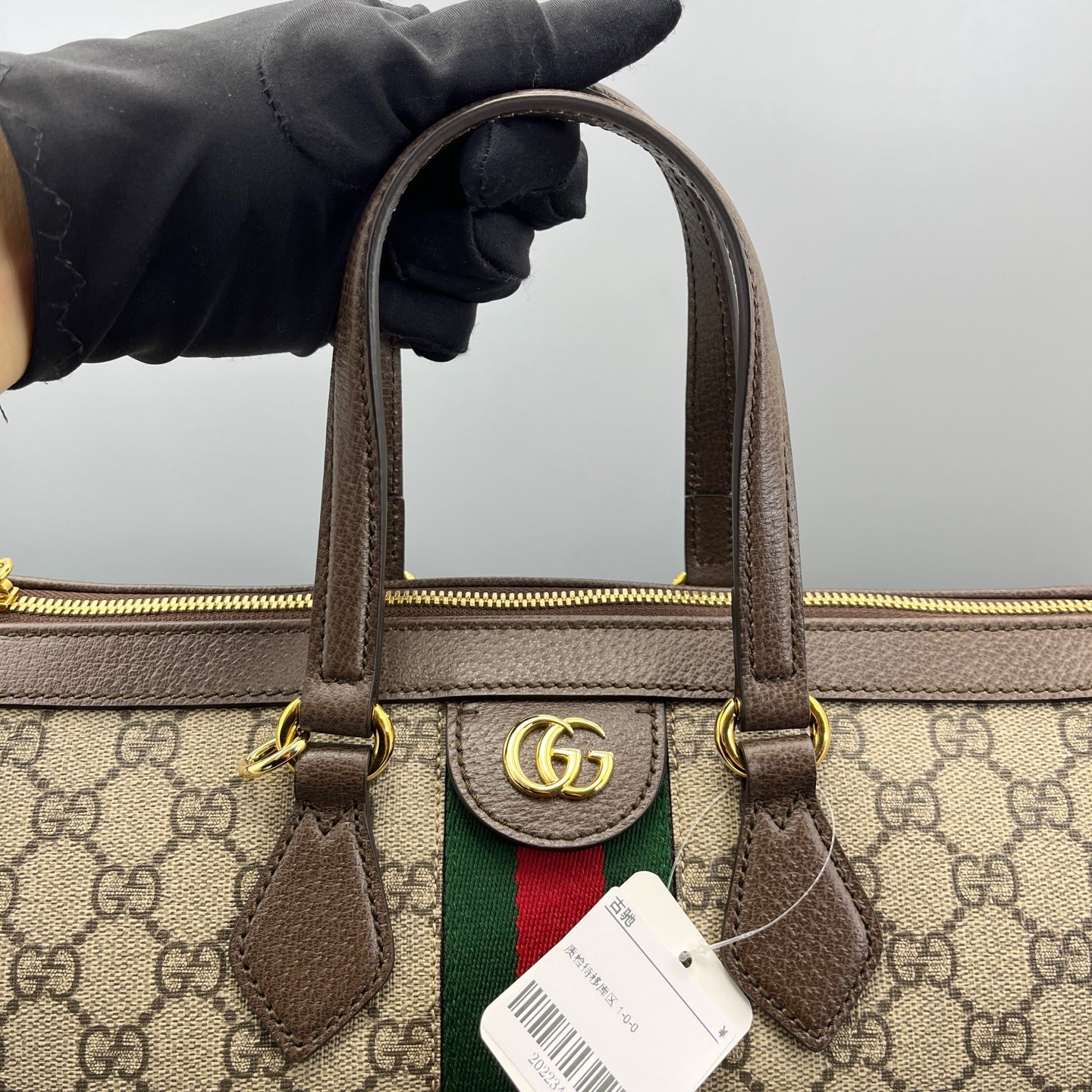 Gucci - Ophidia Top Handle Bag - Leather - Ebony - (medium)
