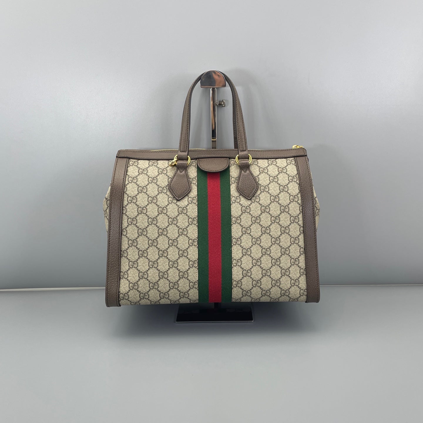 Gucci - Ophidia Top Handle Bag - Leather - Ebony - (medium)