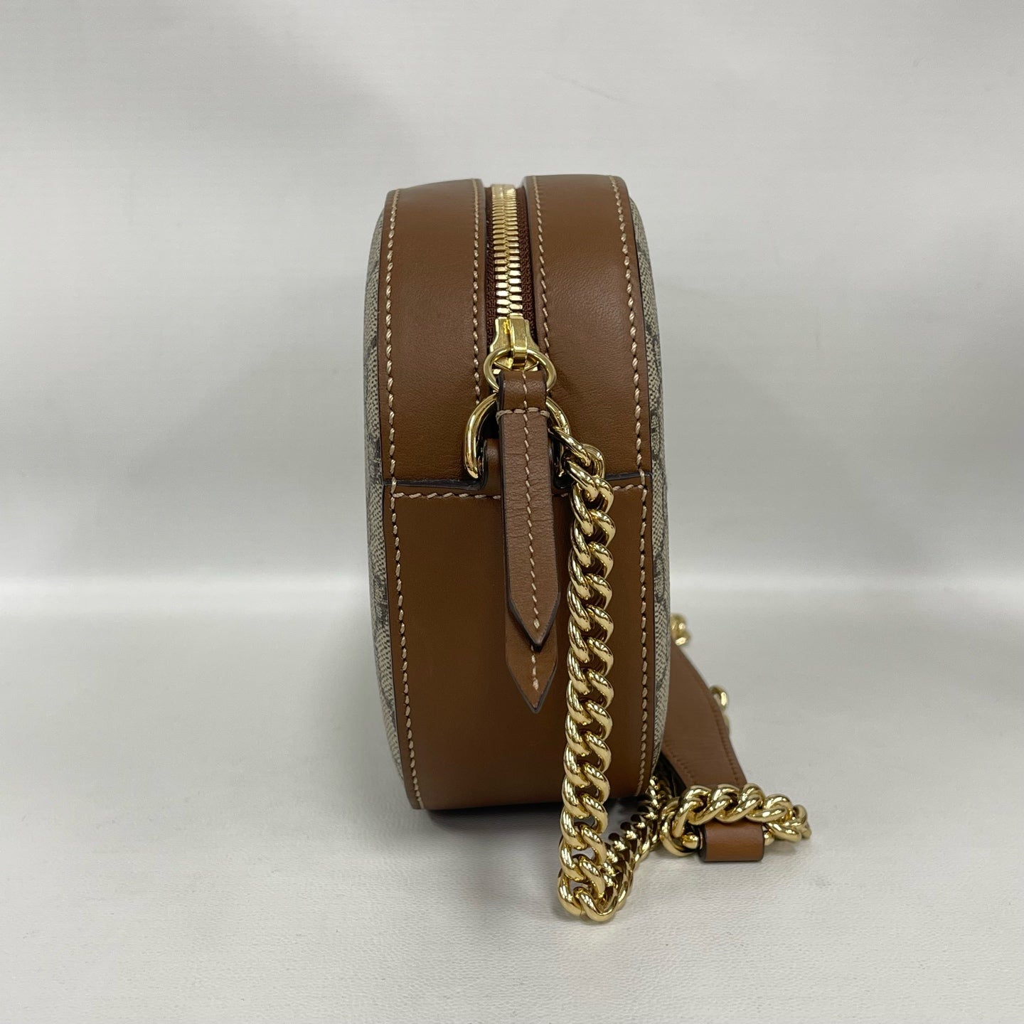 Gucci - Other - GG Supreme canvas with leather trim - Beige with brown trim and pink embroidery - (Mini)