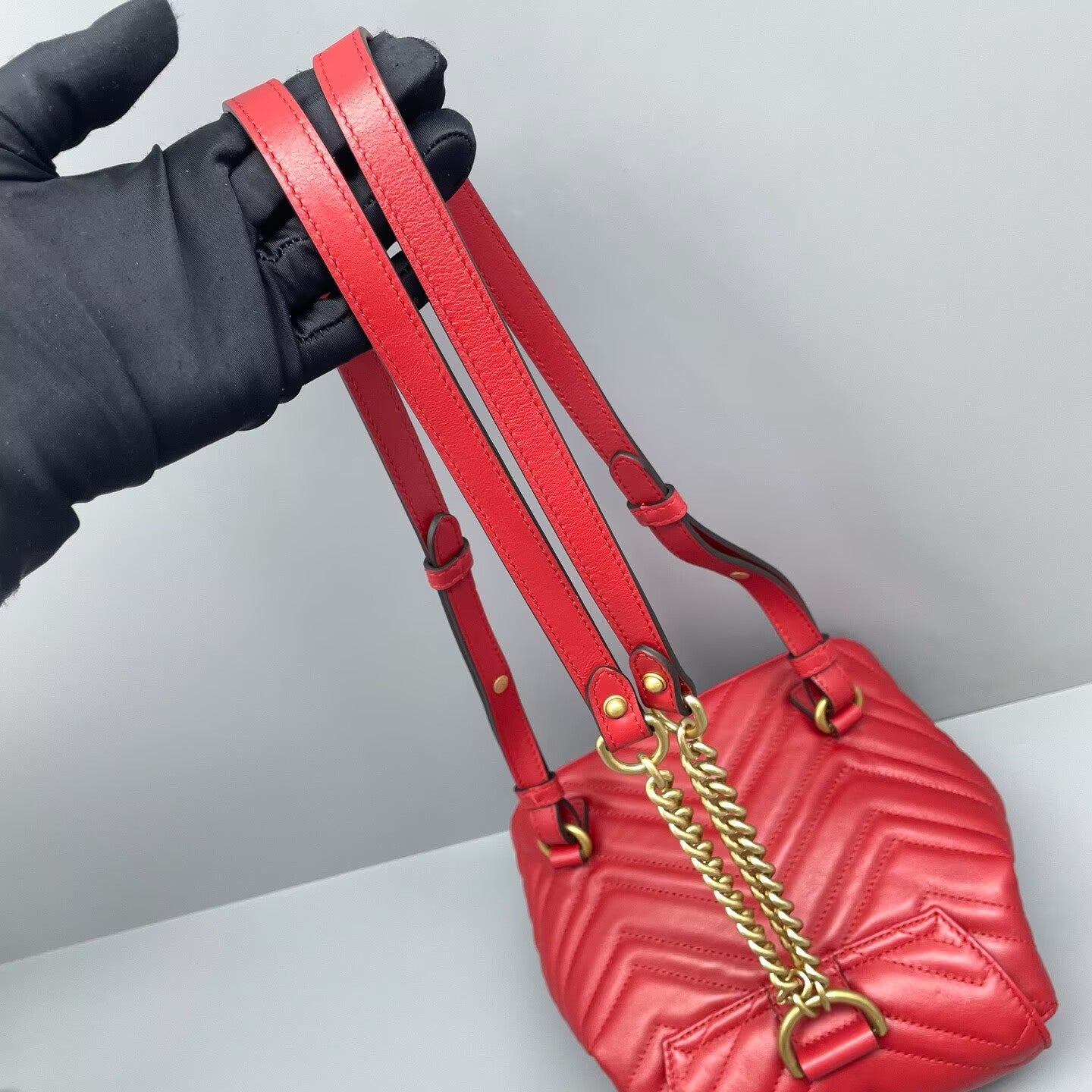 Gucci - Other - Matelassé leather - Red with Gold-Tone Hardware - (mini)