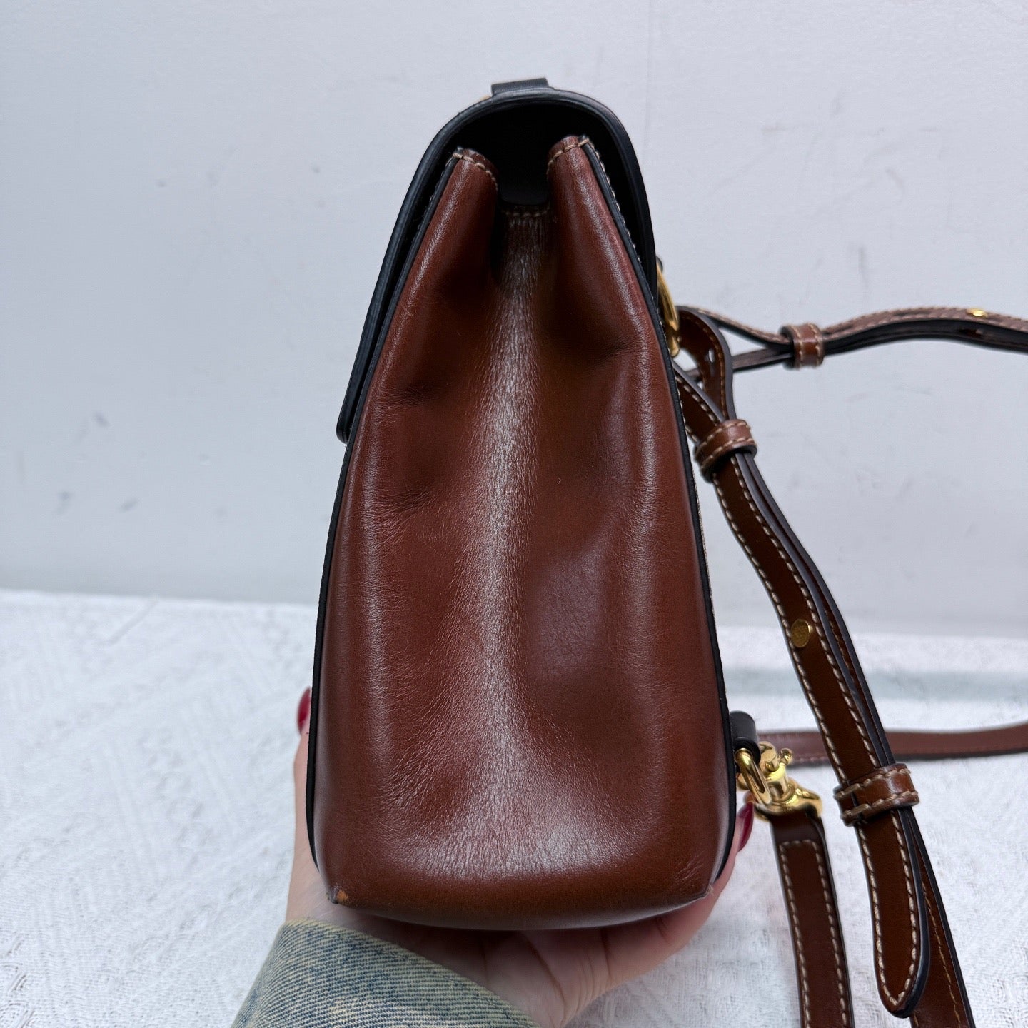 Gucci - Padlock Backpack - GG Supreme canvas with brown and black leather trim - Beige, Brown and Black with Gold-Tone Hardware - (mini)