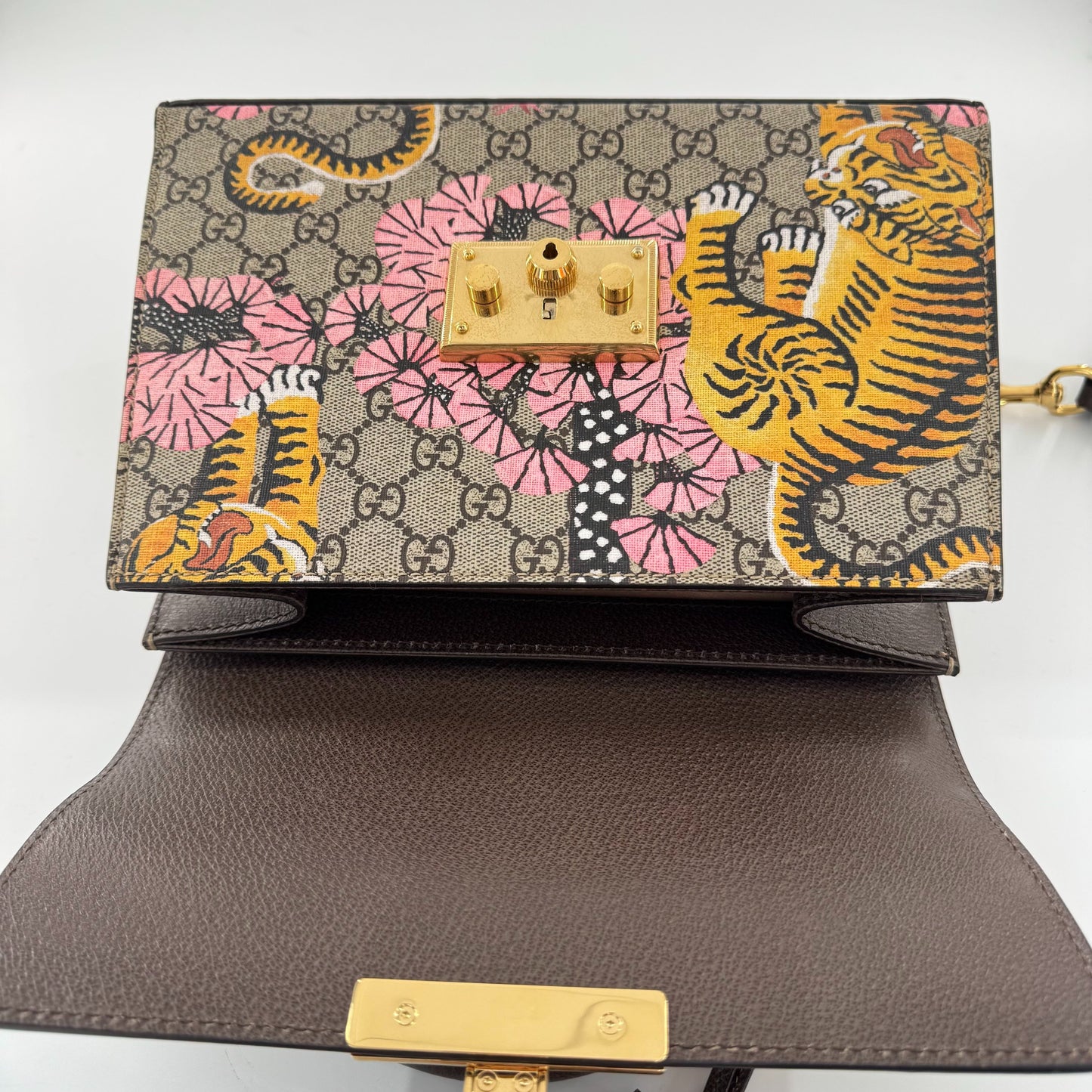 Gucci - Padlock Bag Bengal Tiger Print - GG Supreme canvas with leather trim - Multicolour - (Large)