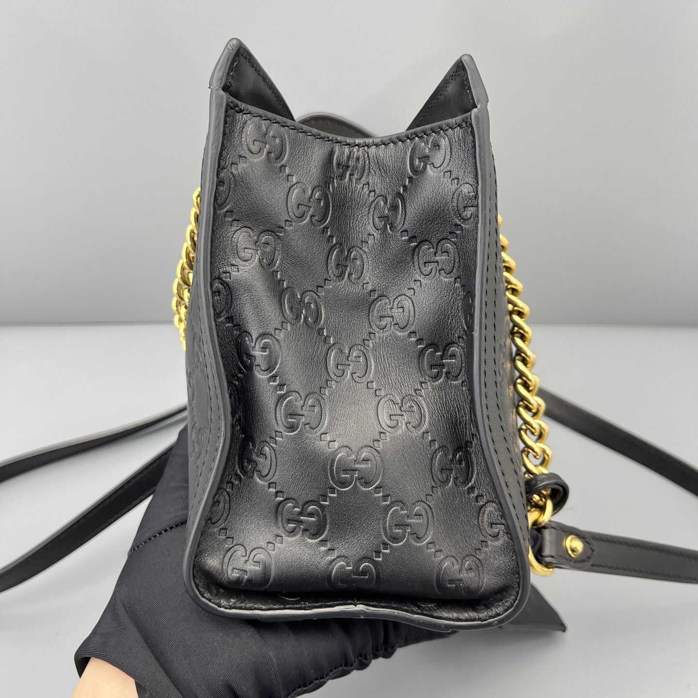 Gucci - Padlock Chain Shoulder Bag - Leather - Black