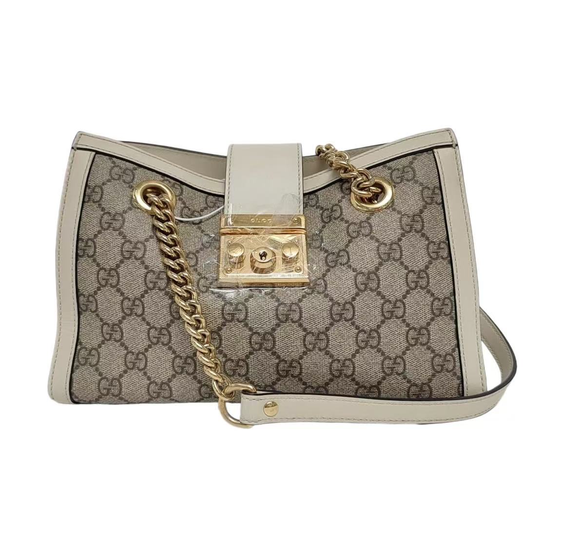 Gucci - Padlock - Coated canvas with leather trim - Beige with gold-tone hardware - (small)