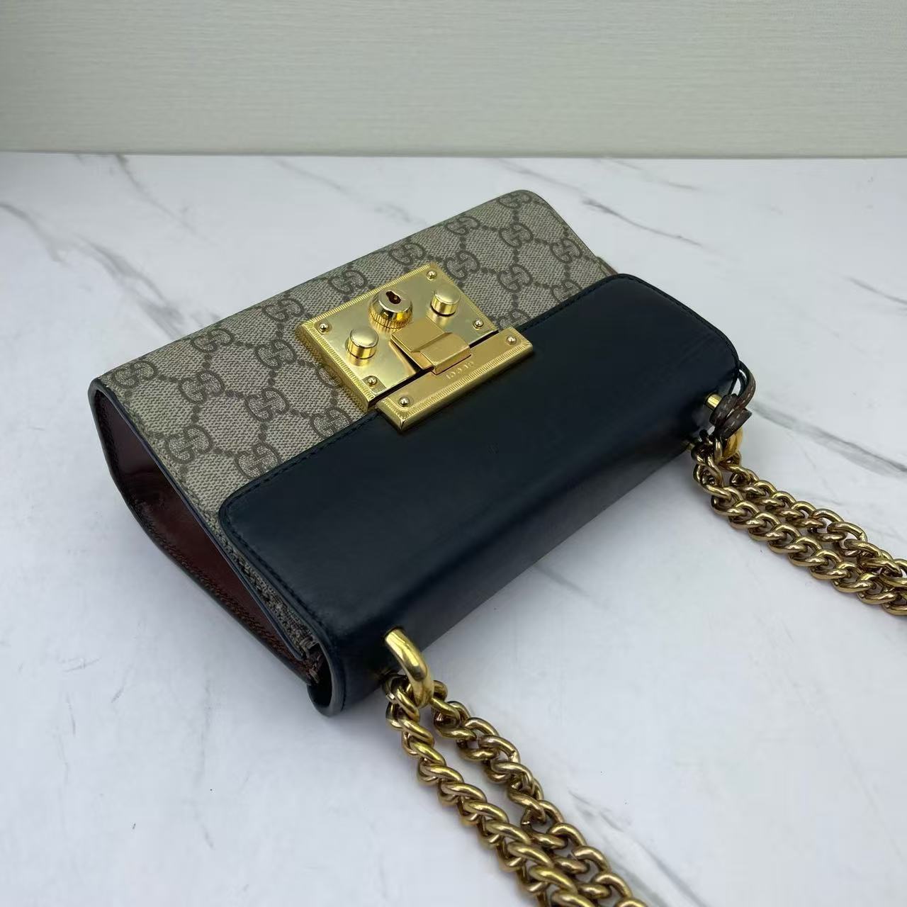 Gucci - Padlock - GG Supreme canvas and Leather - Black, Beige, Brown - (Small)