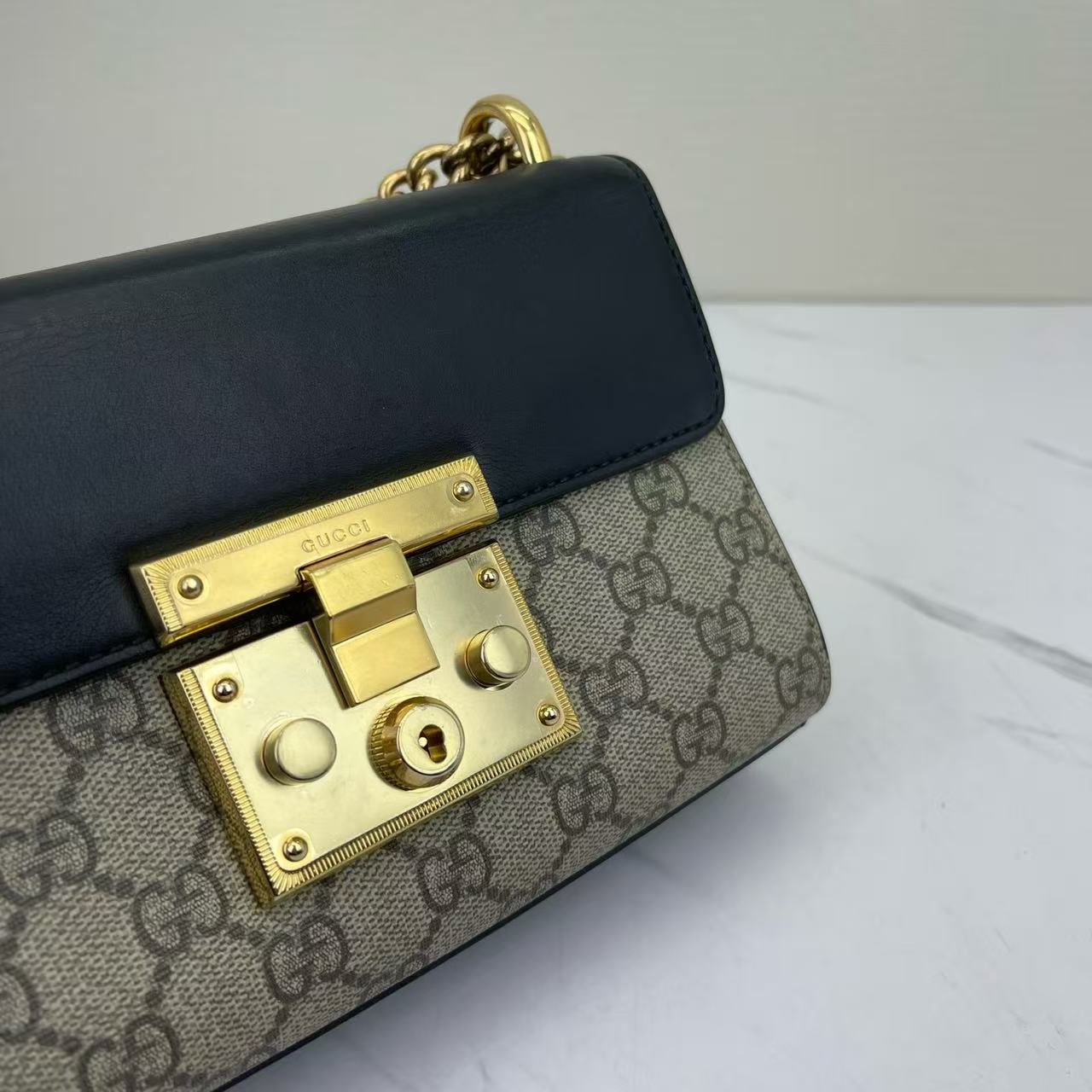Gucci - Padlock - GG Supreme canvas and Leather - Black, Beige, Brown - (Small)