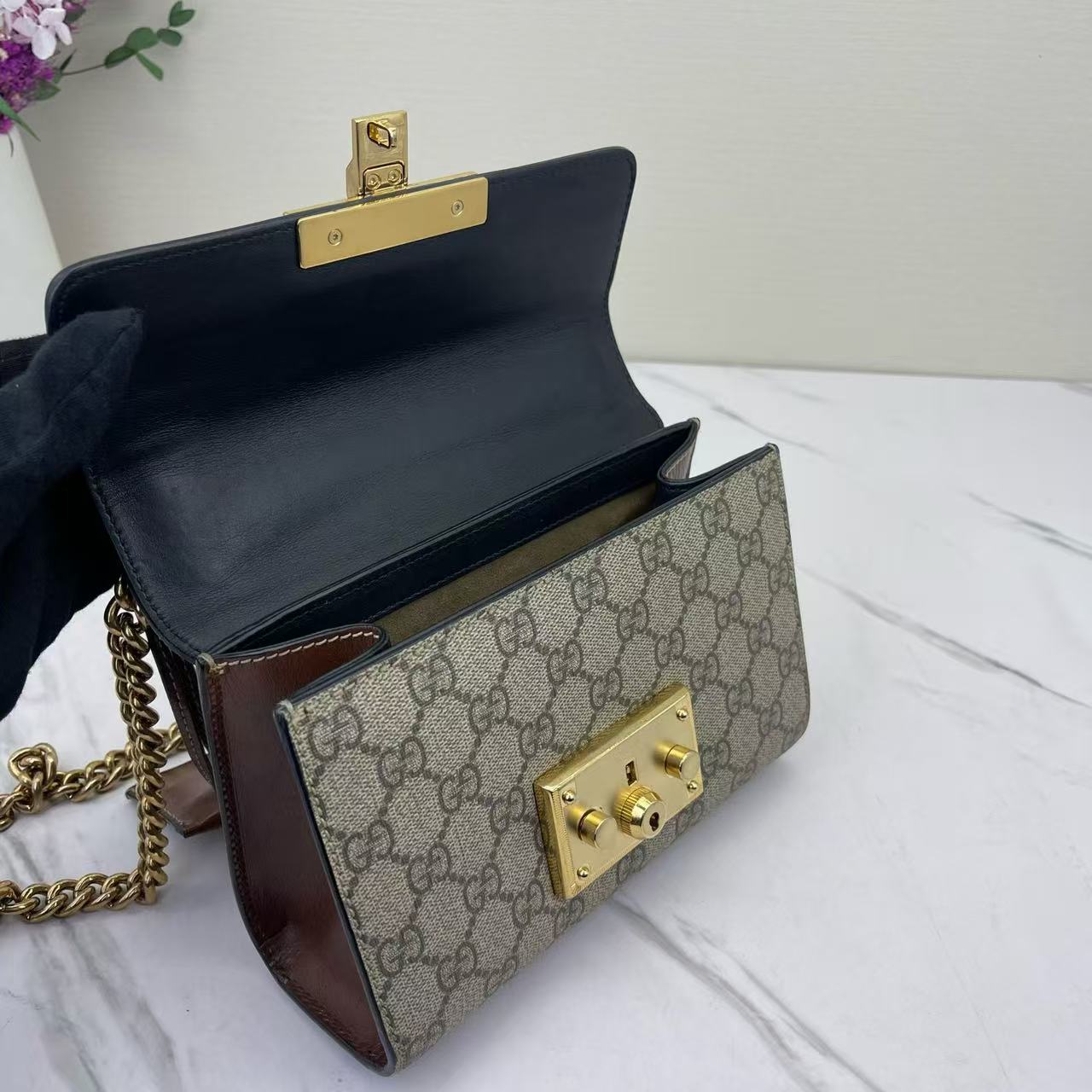 Gucci - Padlock - GG Supreme canvas and Leather - Black, Beige, Brown - (Small)