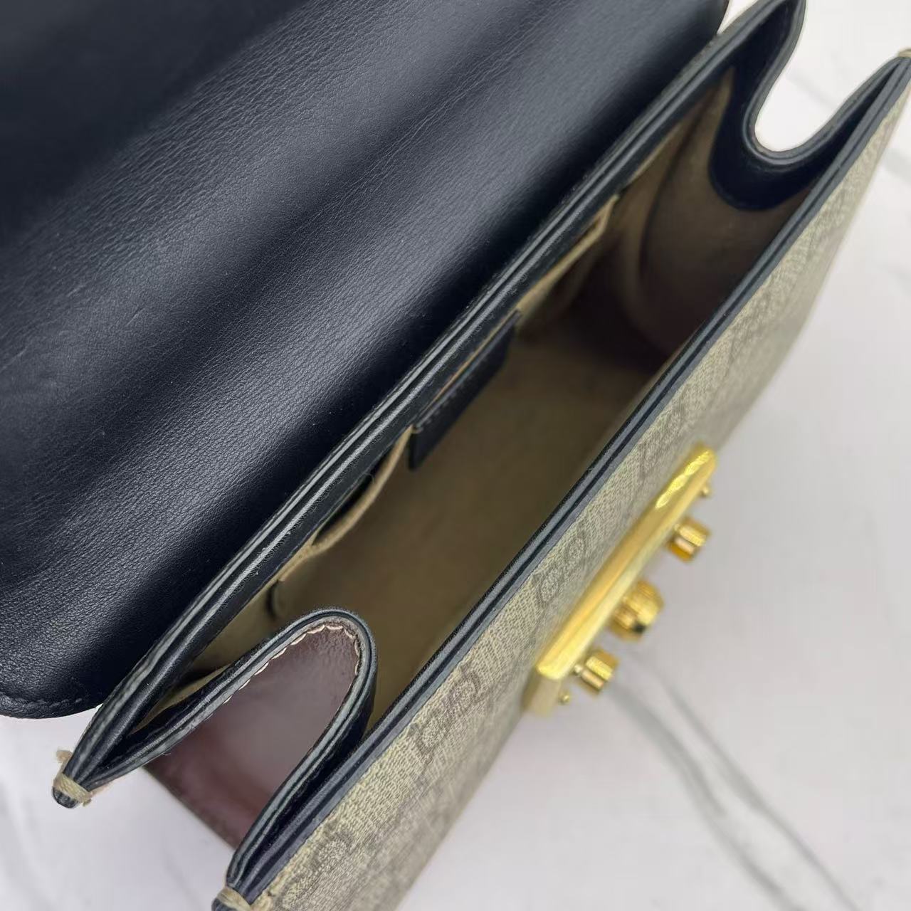 Gucci - Padlock - GG Supreme canvas and Leather - Black, Beige, Brown - (Small)