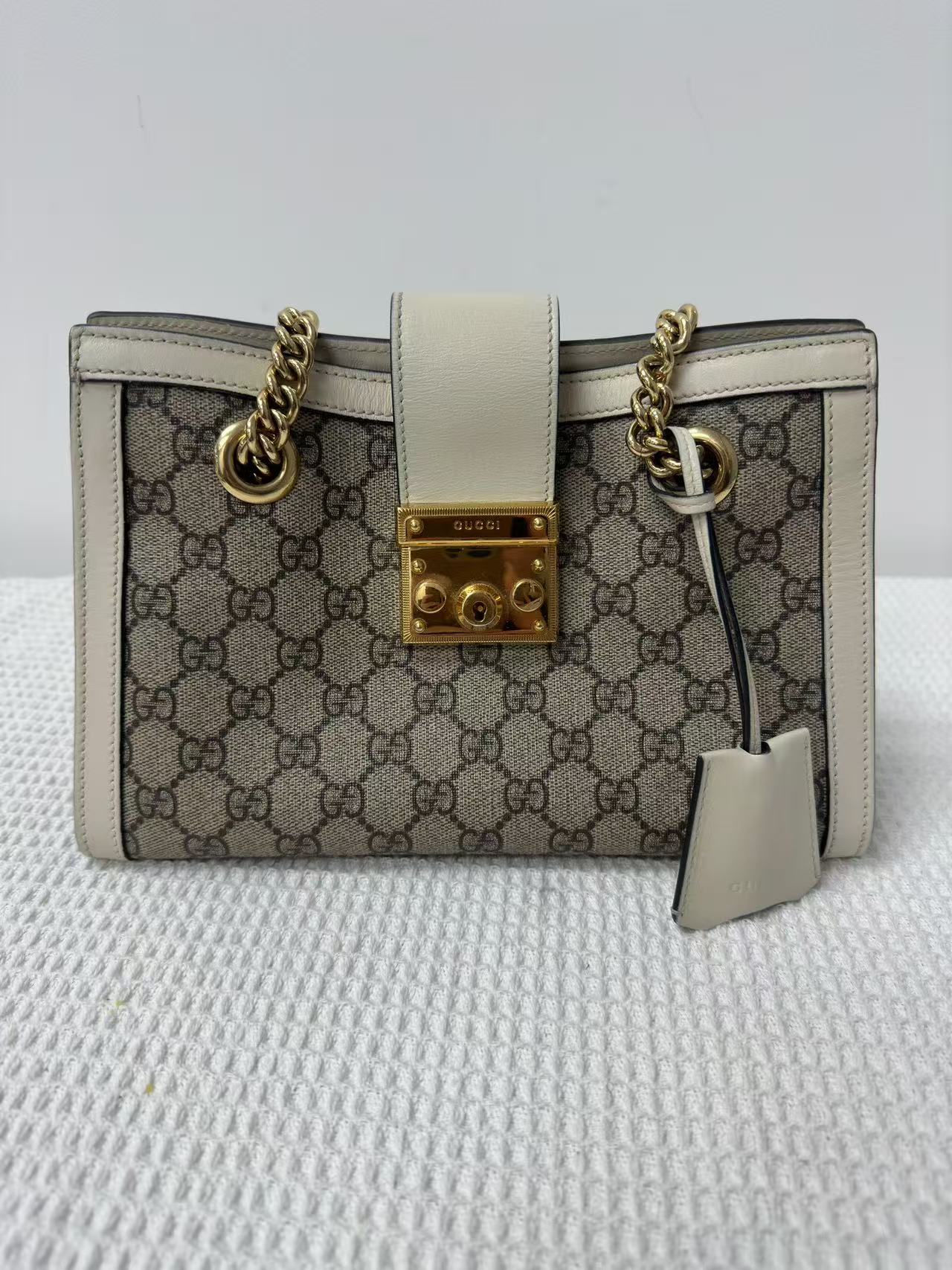 Gucci - Padlock - GG Supreme canvas and Leather - White - (Small)