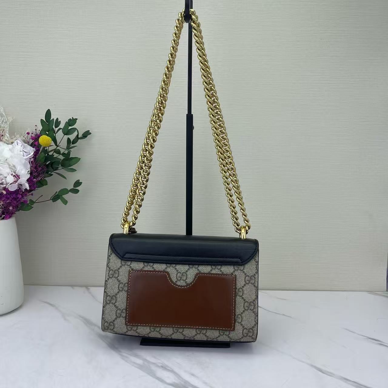 Gucci - Padlock - GG Supreme canvas and smooth leather - Black and beige with brown accents - (small)