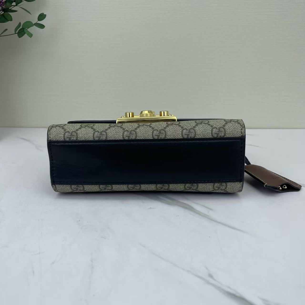 Gucci - Padlock - GG Supreme canvas and smooth leather - Black and beige with brown accents - (small)
