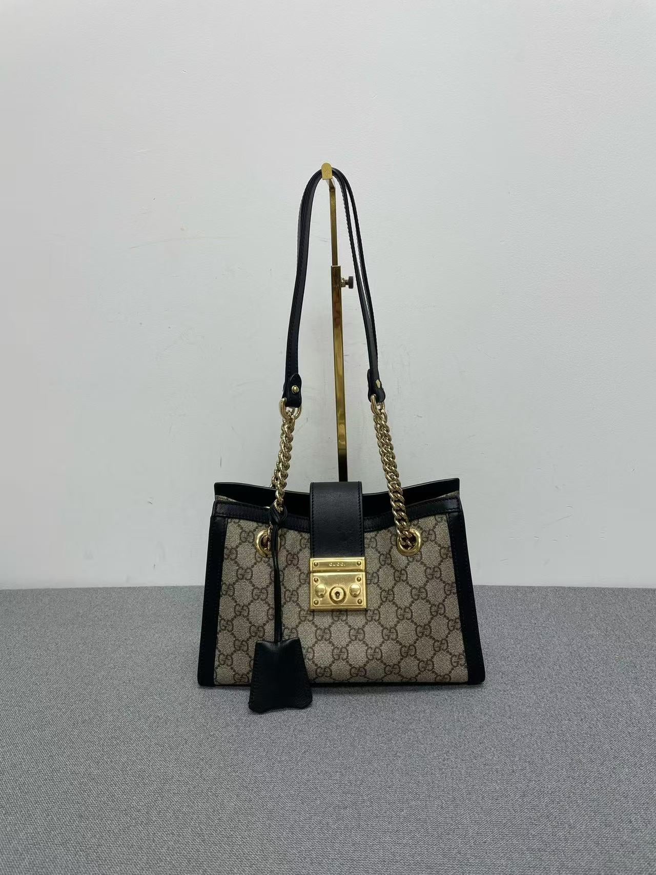 Gucci - Padlock - GG Supreme canvas with black leather trim - Black - (small)