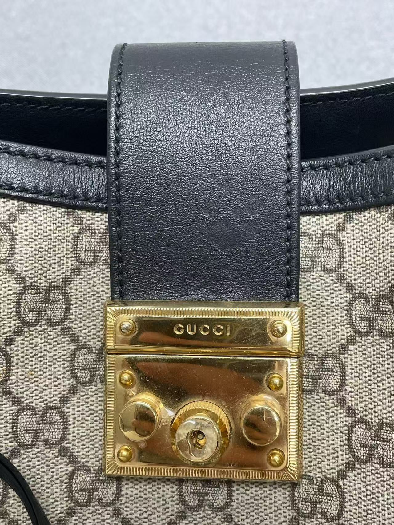 Gucci - Padlock - GG Supreme canvas with black leather trim - Black - (small)