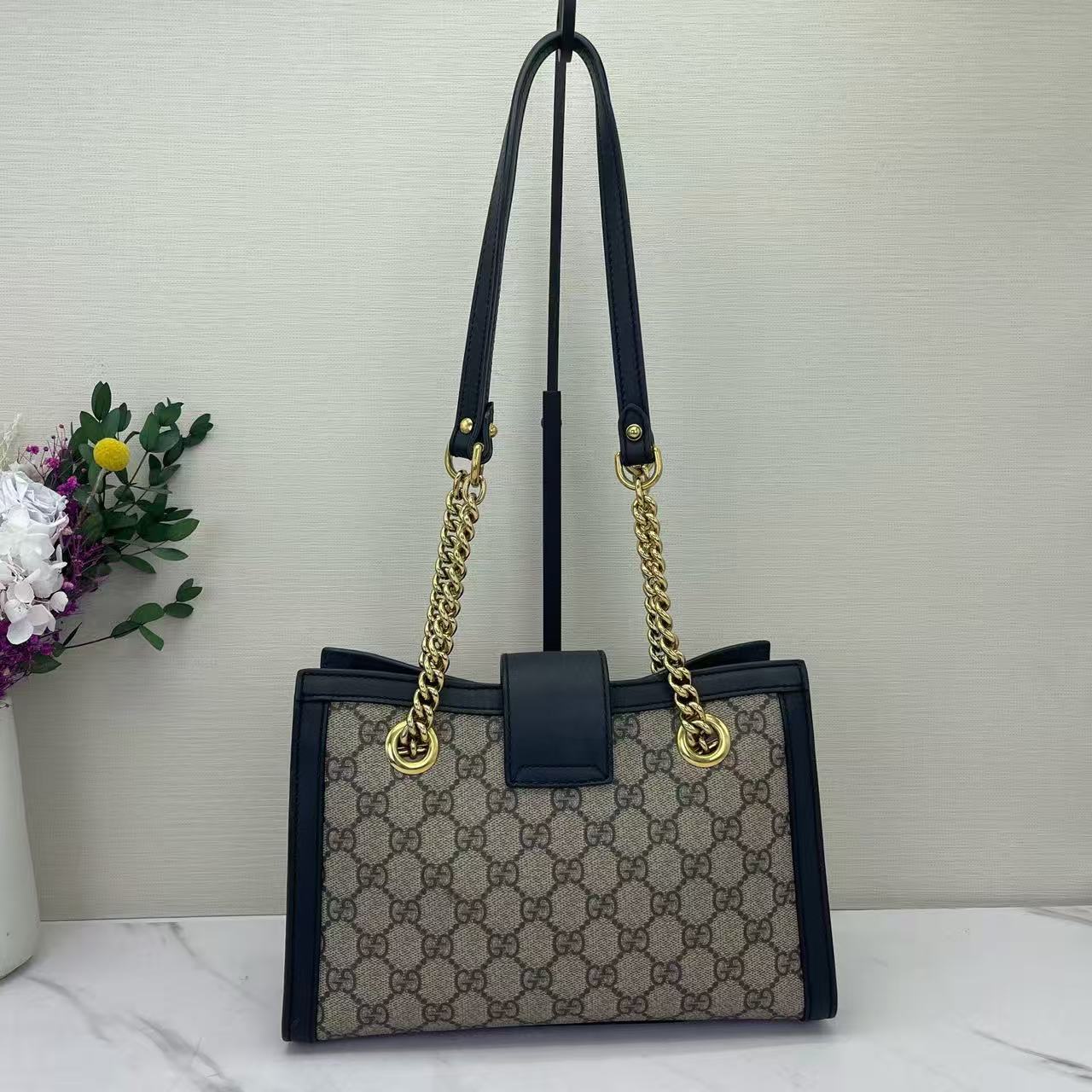 Gucci - Padlock - GG Supreme canvas with leather trim - Beige and Black - (small)