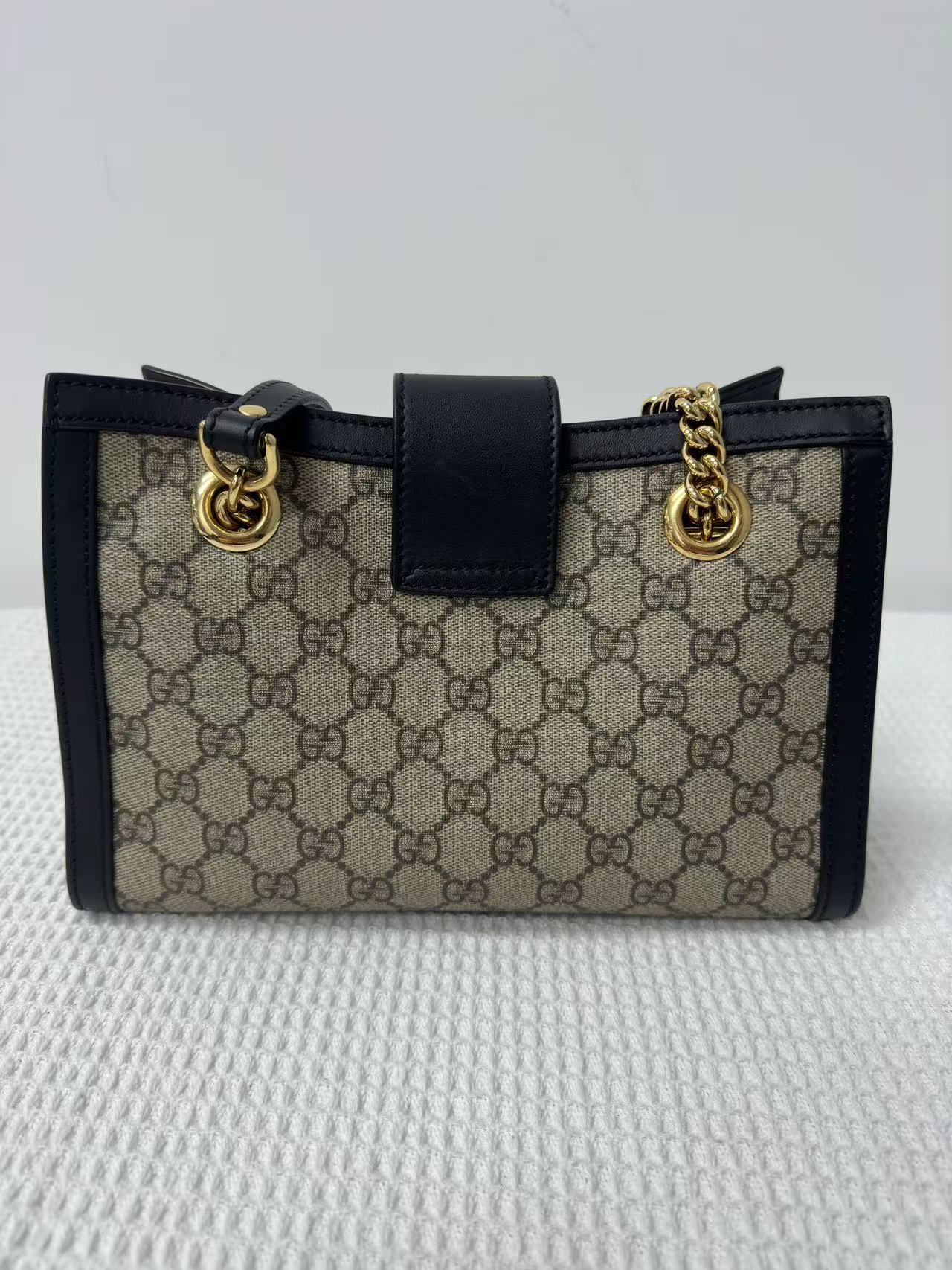 Gucci - Padlock - GG Supreme canvas with leather trim - Beige and black - (small)