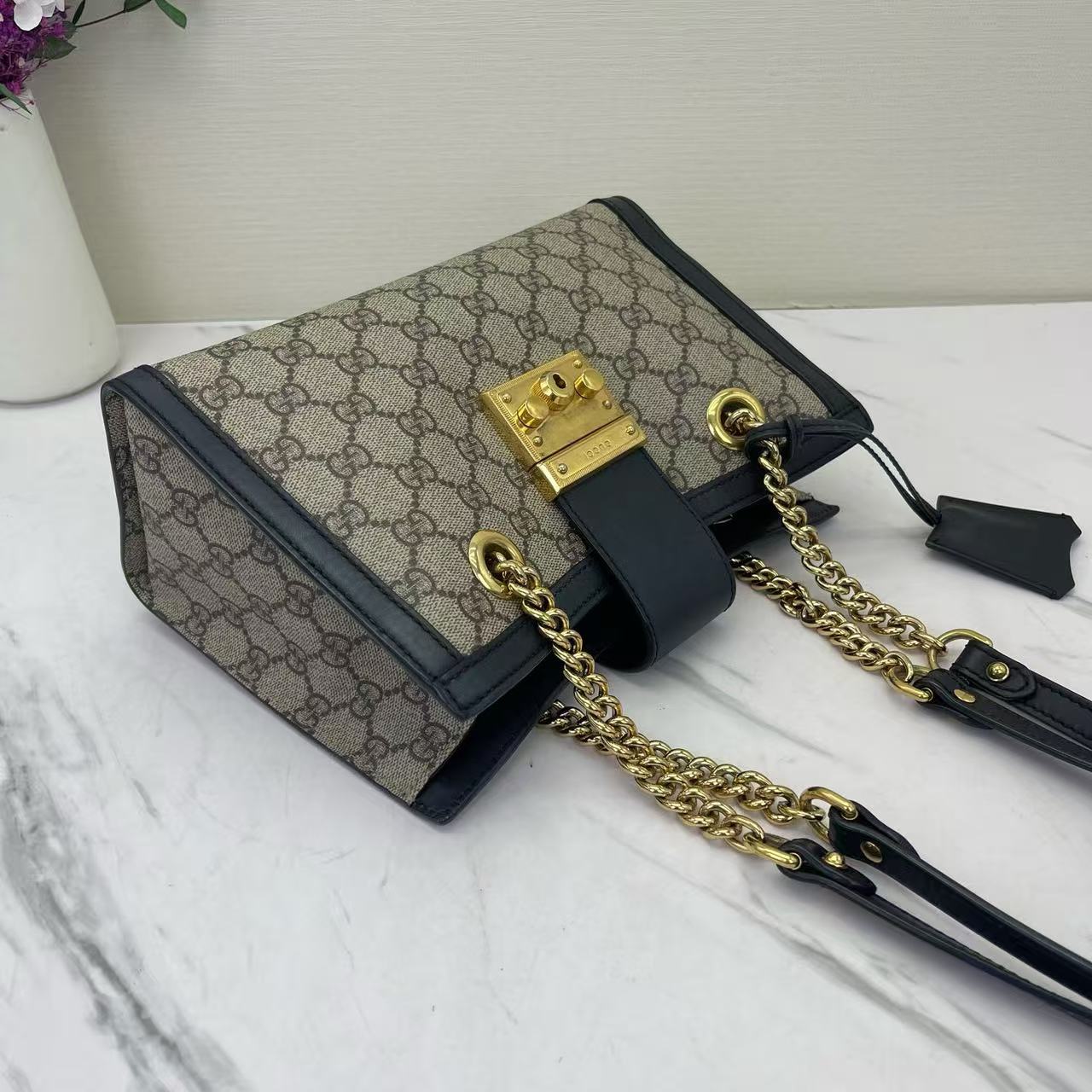 Gucci - Padlock - GG Supreme canvas with leather trim - Beige and Black - (small)