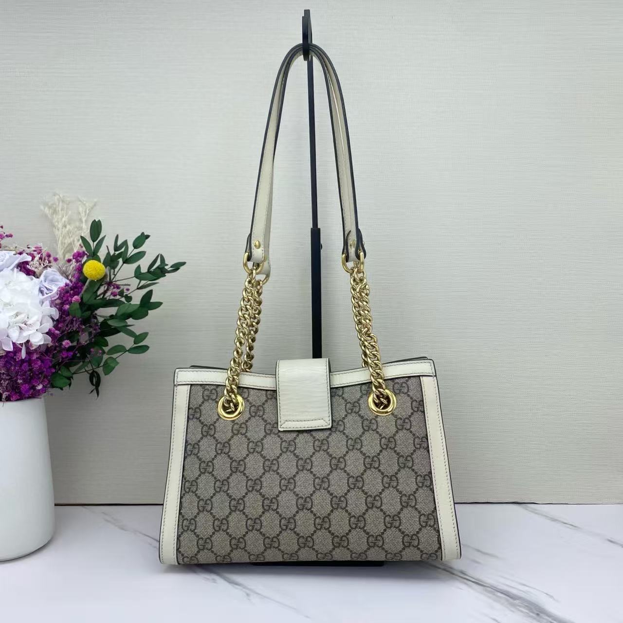 Gucci - Padlock - GG Supreme canvas with leather trim - Beige and White - (Small)