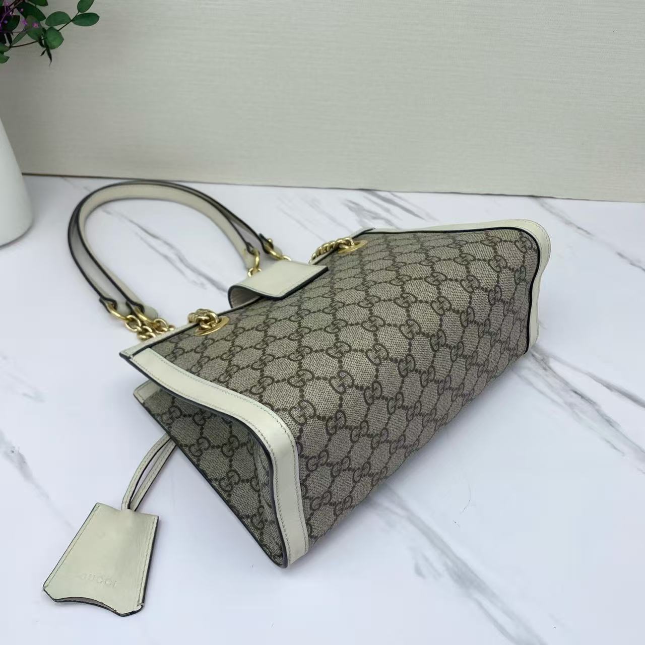 Gucci - Padlock - GG Supreme canvas with leather trim - Beige and White - (Small)