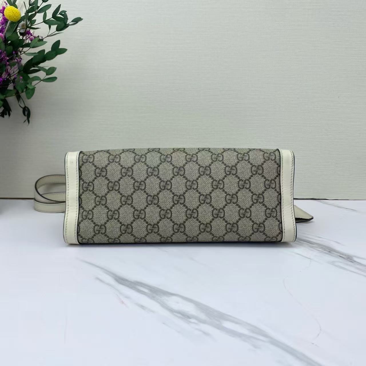 Gucci - Padlock - GG Supreme canvas with leather trim - Beige and White - (Small)