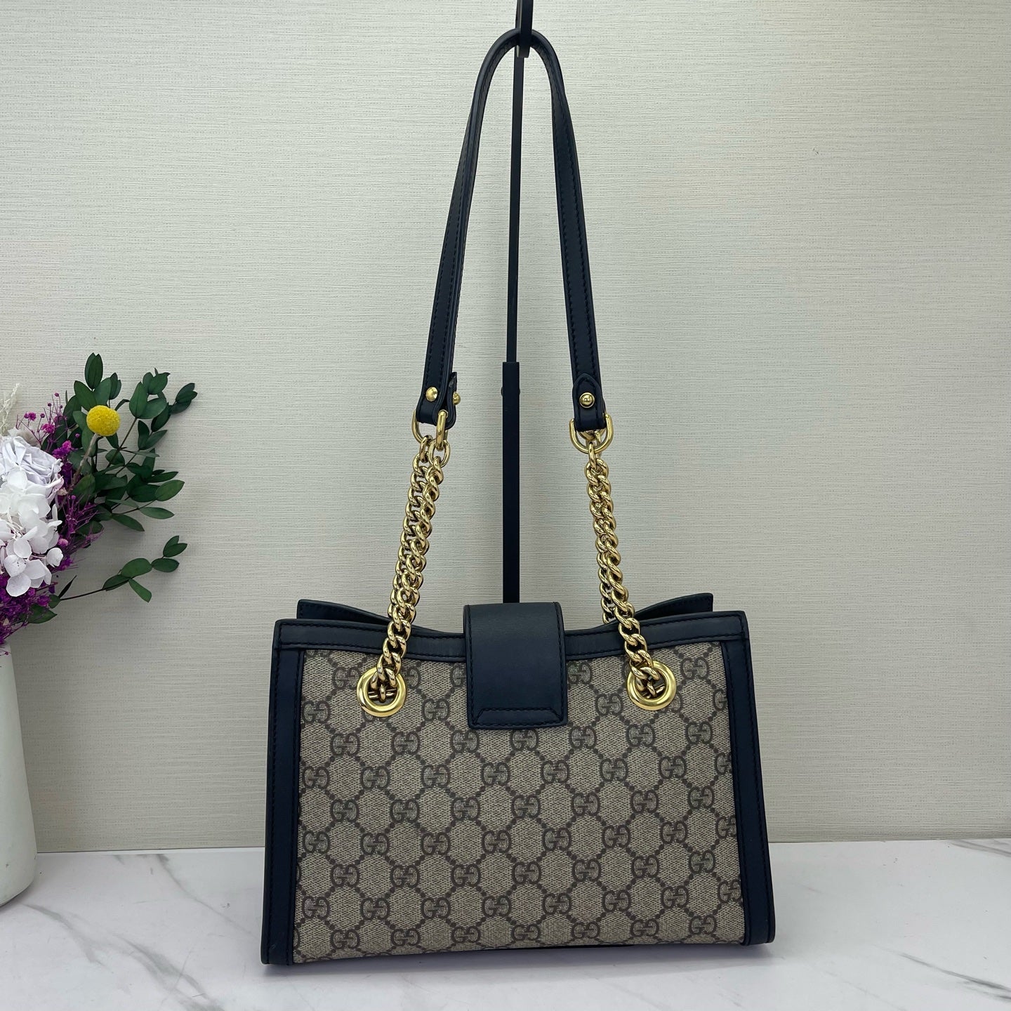 Gucci - Padlock - GG Supreme canvas with leather trim - Beige GG Monogram with Black Leather Trim - (small)