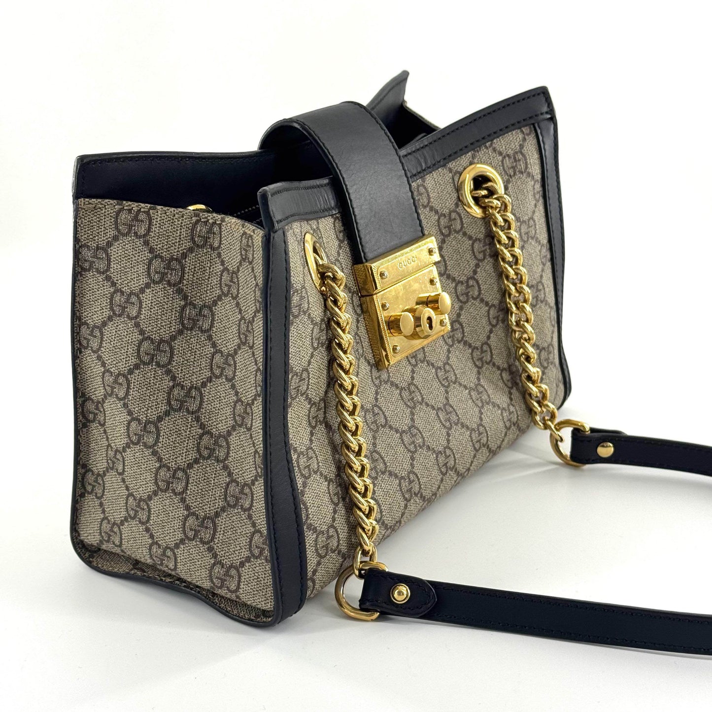 Gucci - Padlock - GG Supreme coated canvas with leather trim - Beige and Black - (Small)