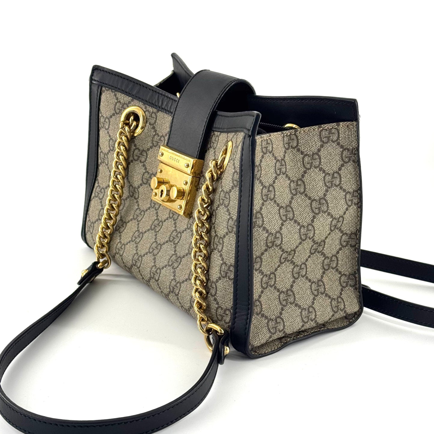 Gucci - Padlock - GG Supreme coated canvas with leather trim - Beige and Black - (Small)