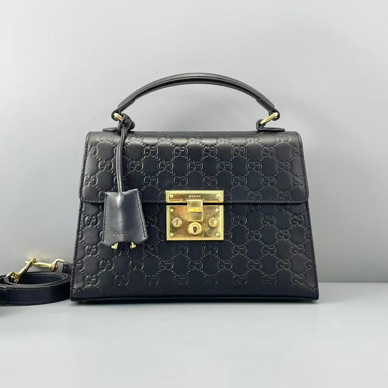 Gucci - Padlock - Leather - Black - (Medium)