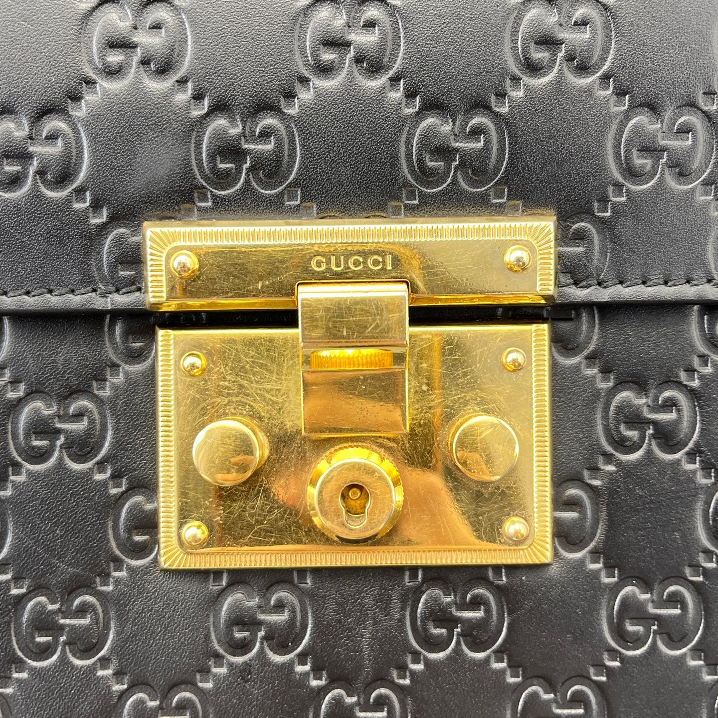 Gucci - Padlock - Leather - Black - (Medium)
