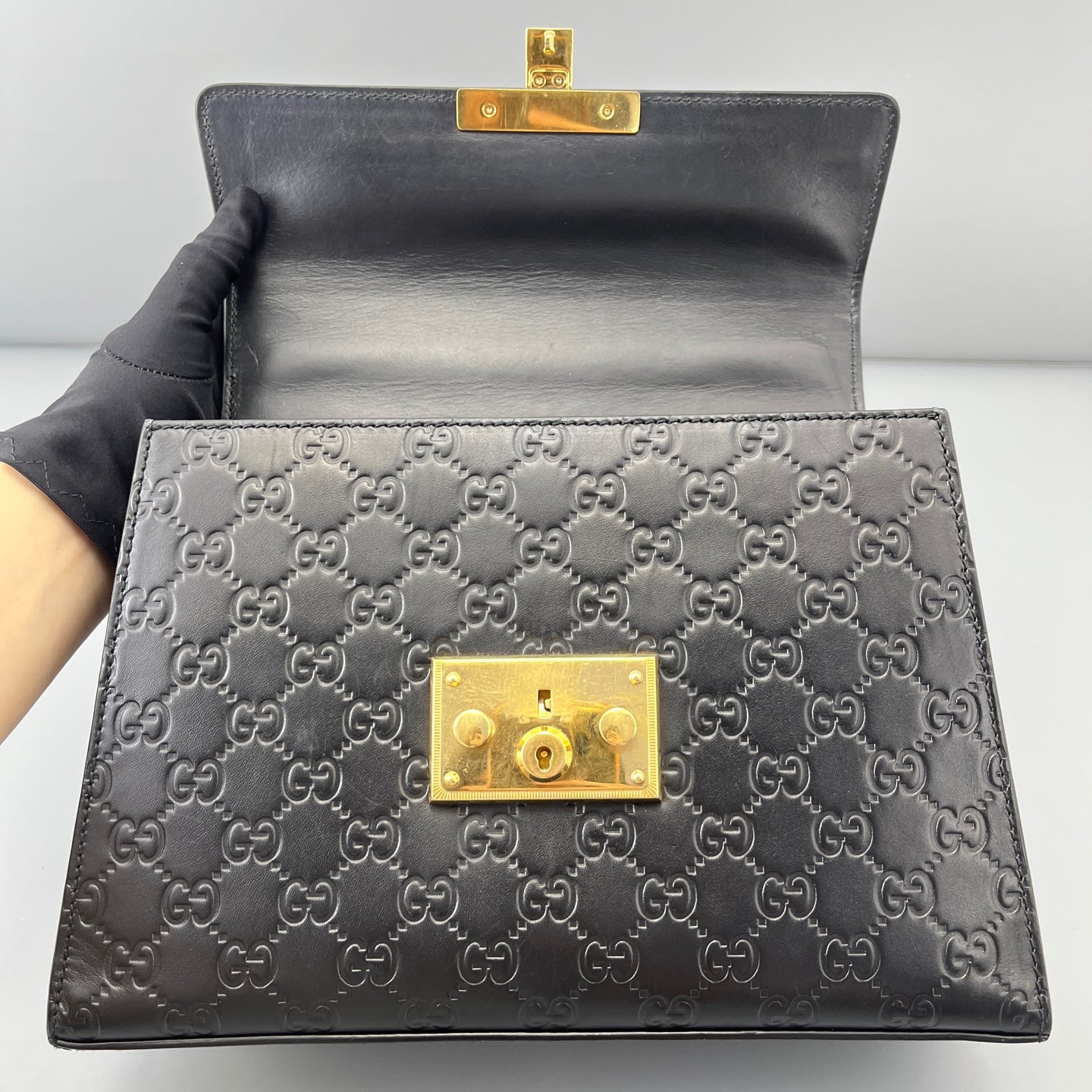 Gucci - Padlock - Leather - Black - (Medium)