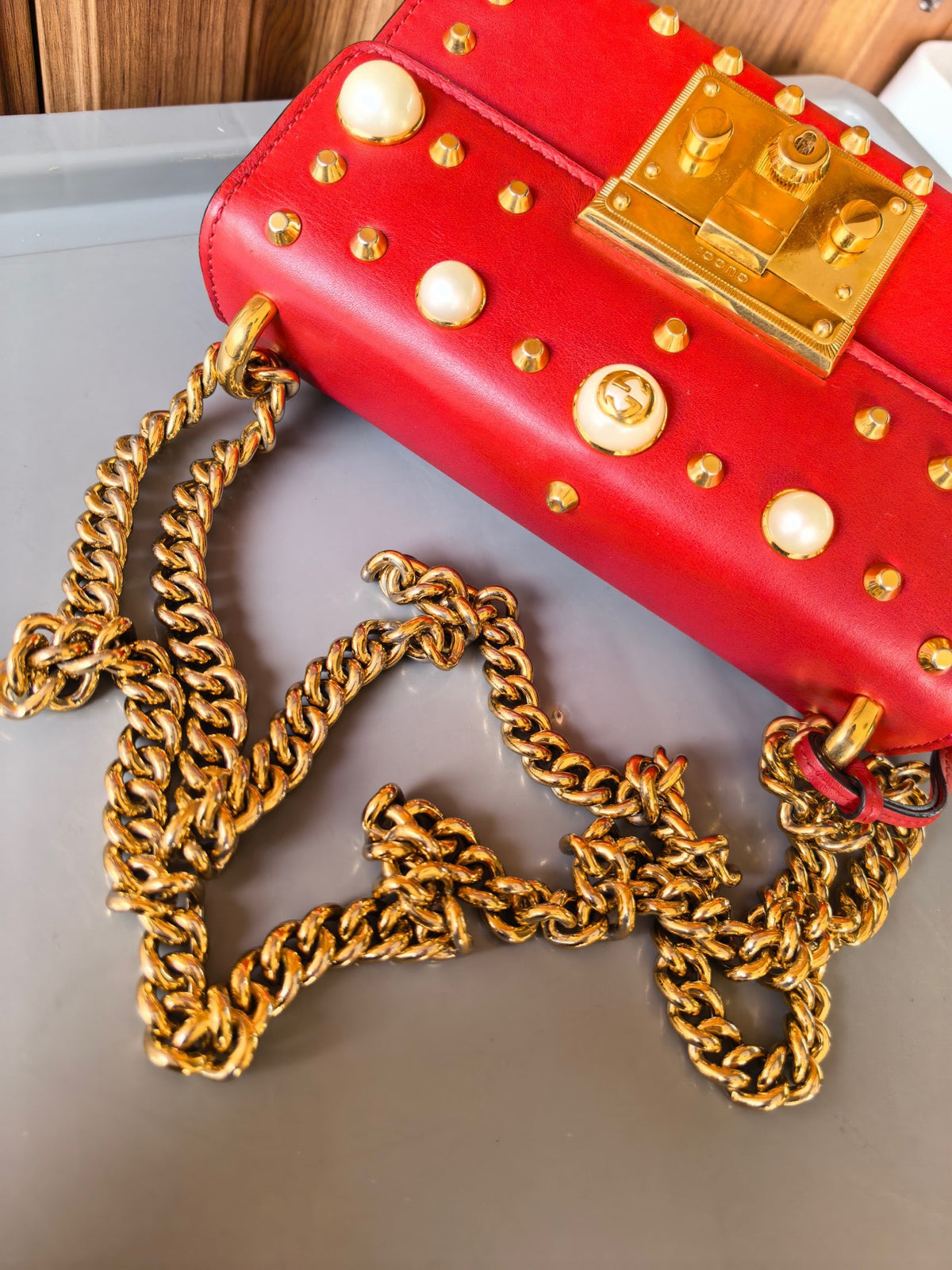 Gucci - Padlock - Leather - Red - (mini)