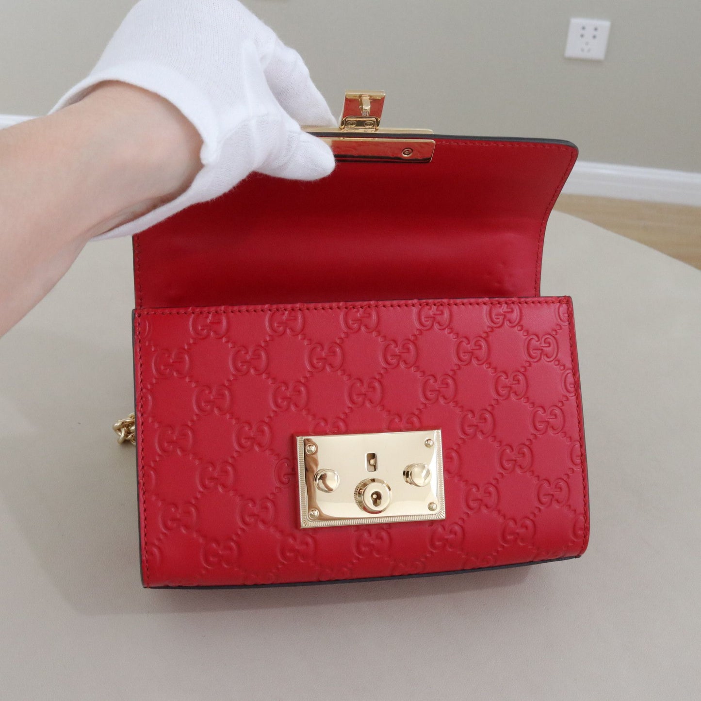 Gucci - Padlock - Leather - Red - (mini)