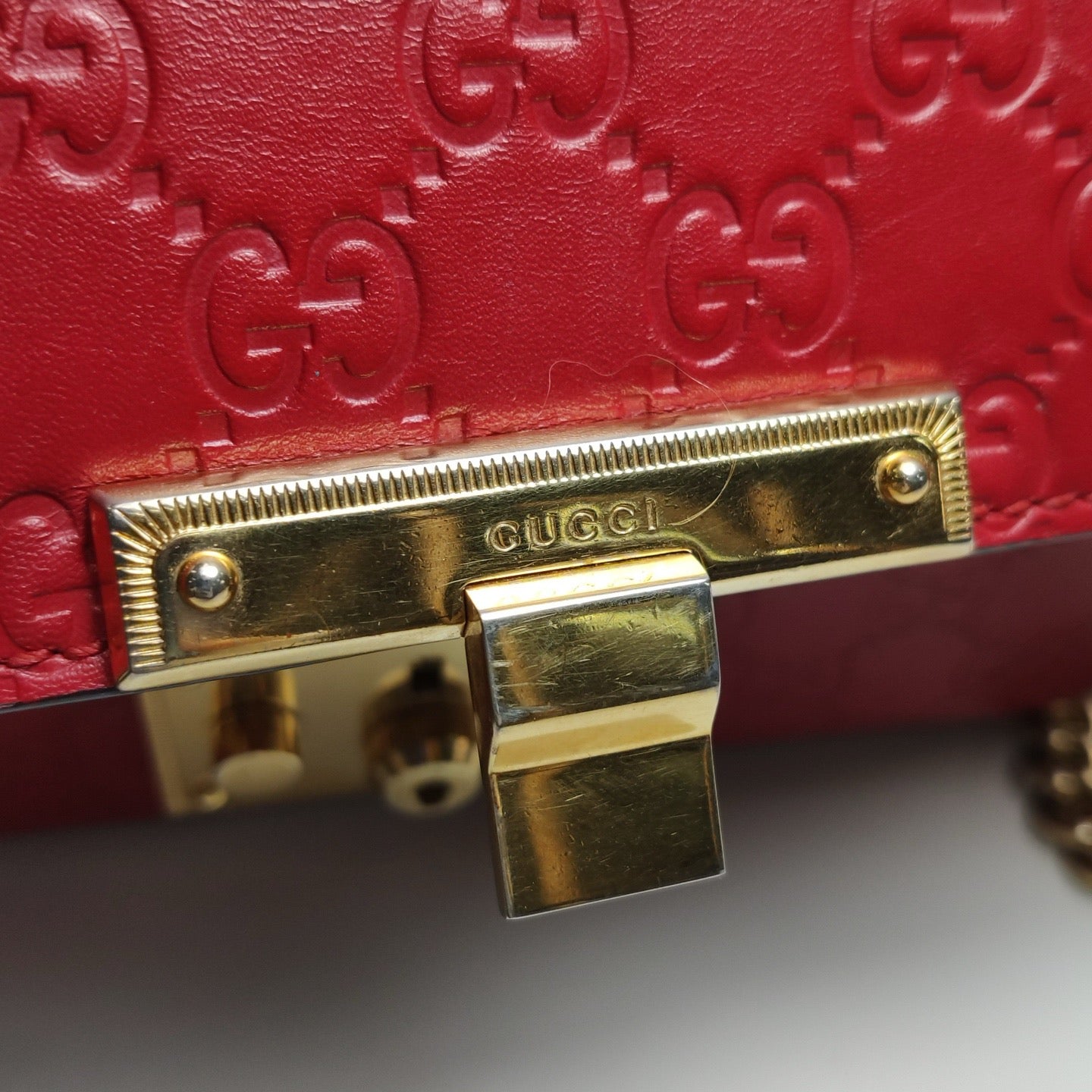 Gucci - Padlock - Leather - Red - (mini)