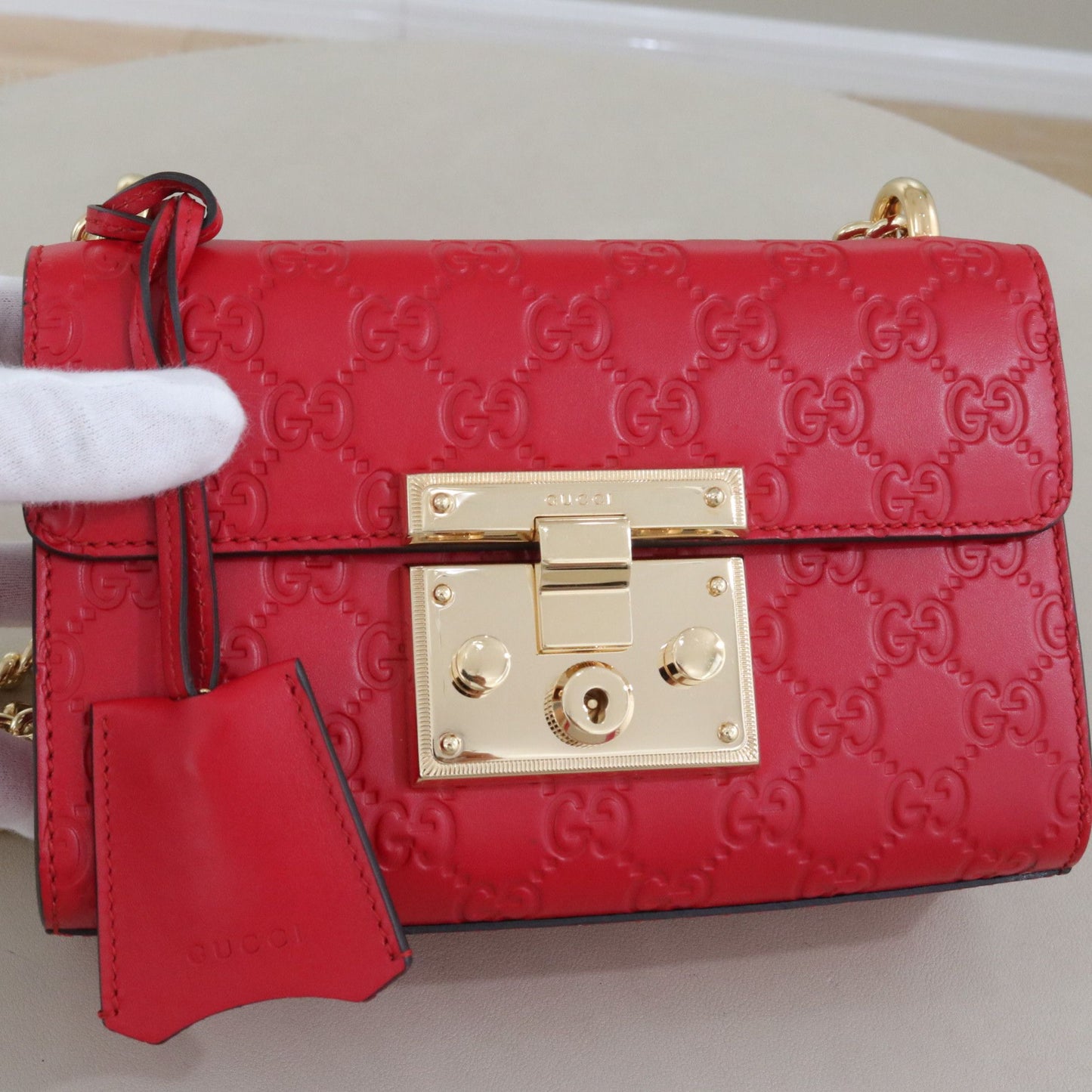 Gucci - Padlock - Leather - Red - (mini)