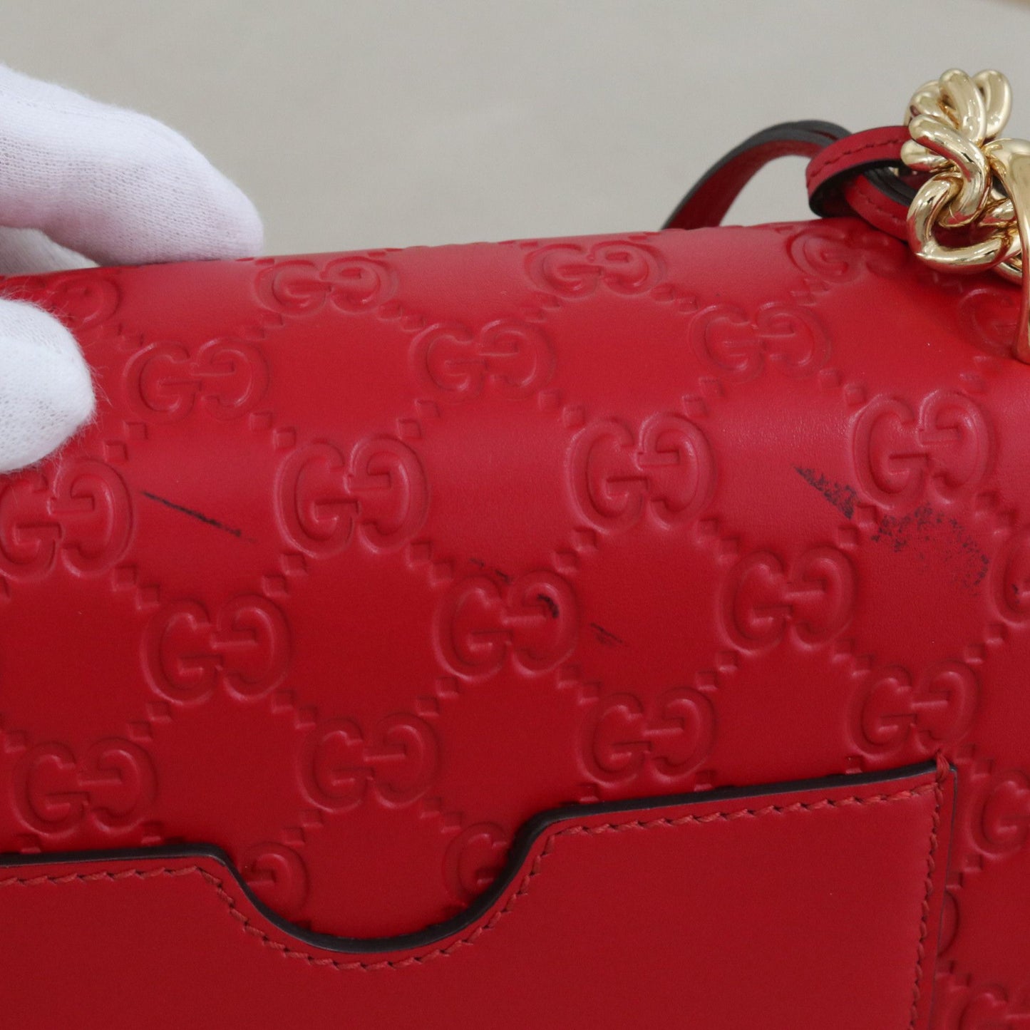 Gucci - Padlock - Leather - Red - (mini)
