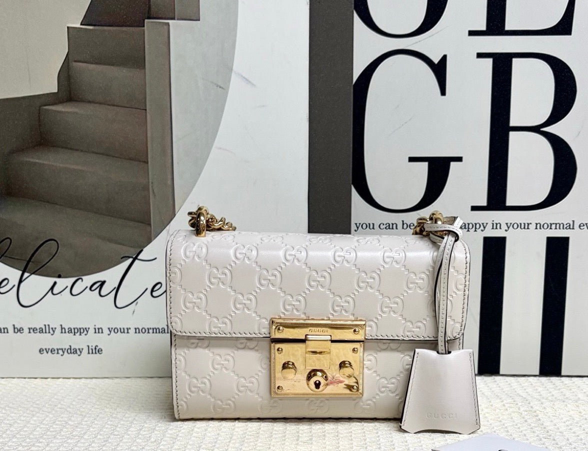 Gucci - Padlock - Leather - White - (small)