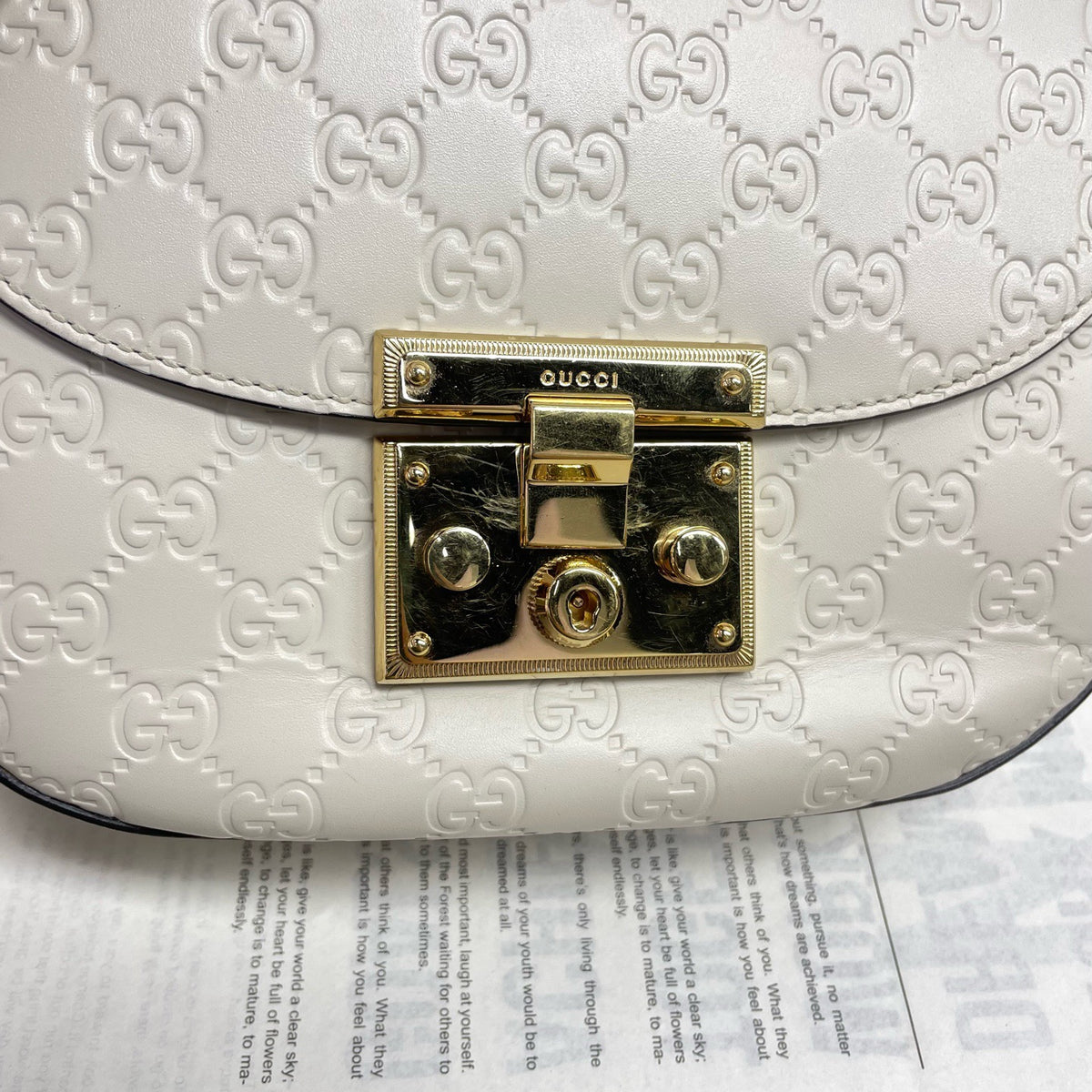 Gucci - Padlock Medium - Leather - White - (medium)