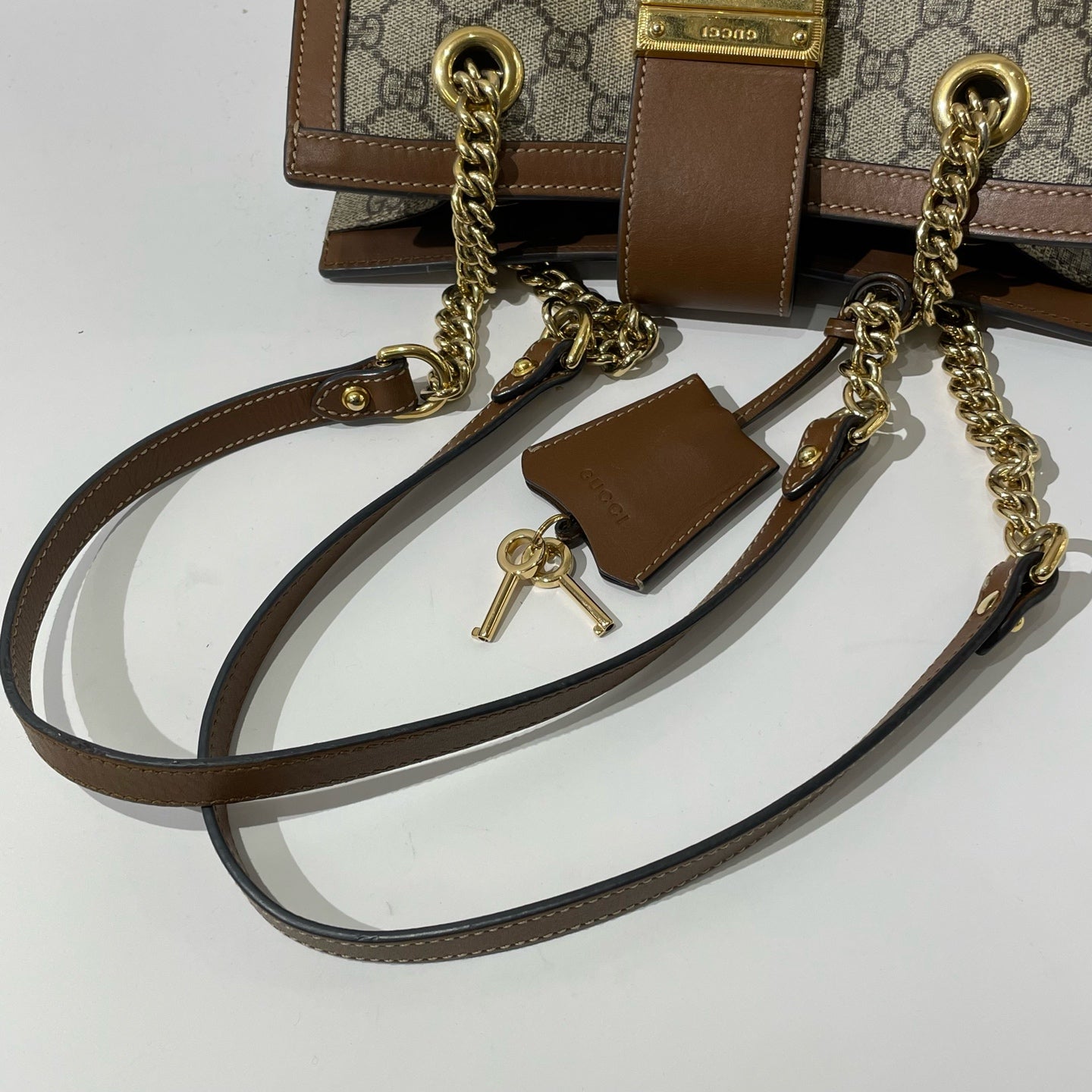 Gucci - Padlock series - GG Supreme canvas with brown leather trim - Beige and Brown - (small)