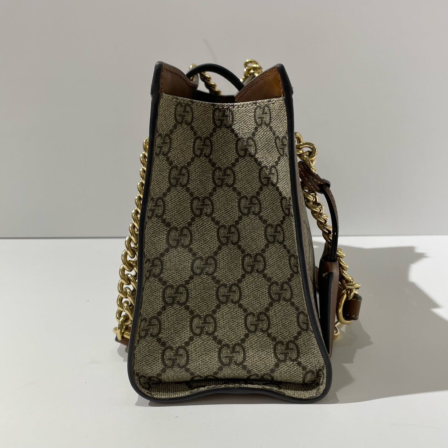 Gucci - Padlock series - GG Supreme canvas with brown leather trim - Beige and Brown - (small)