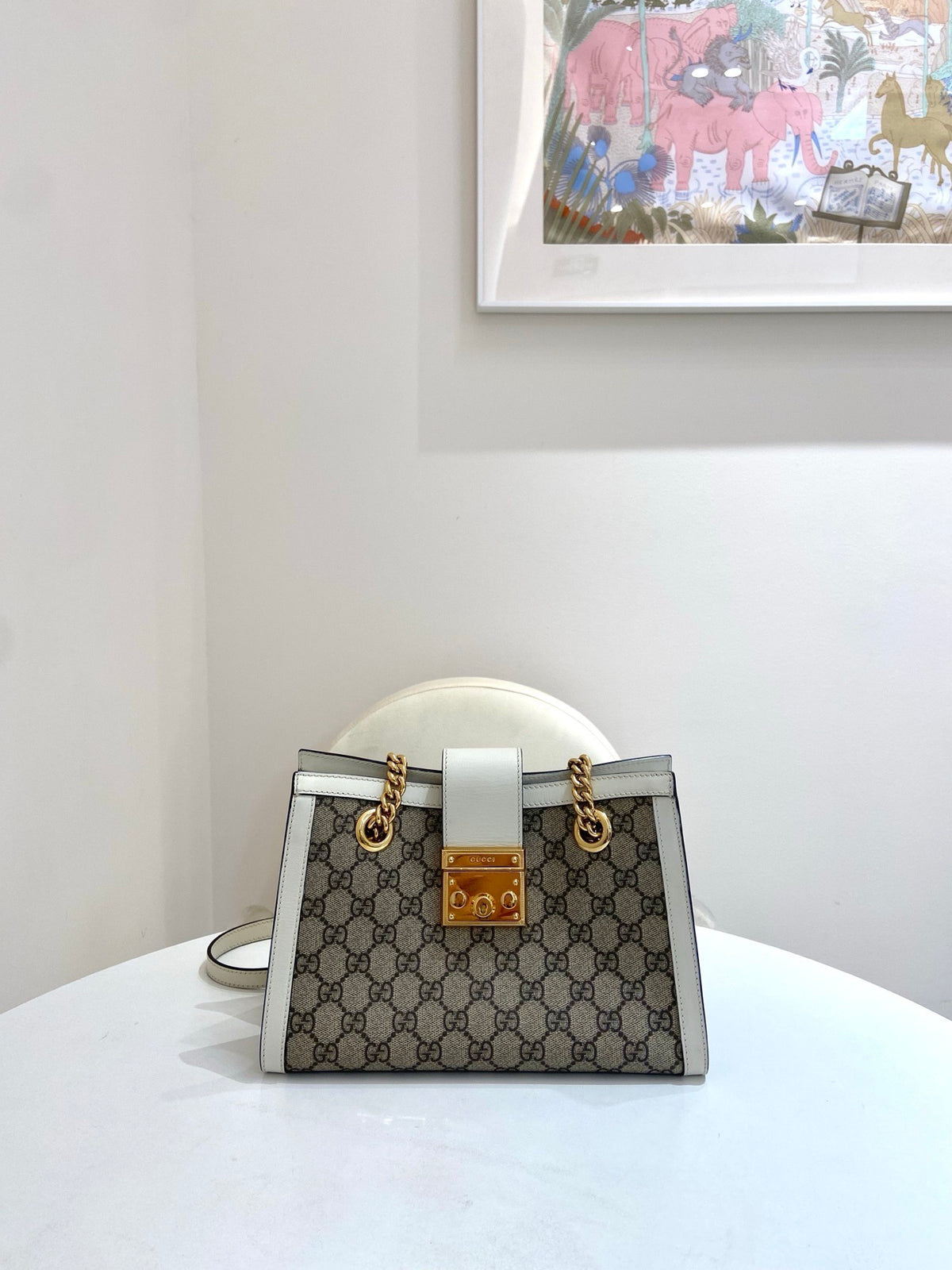 Gucci - Padlock Small GG Shoulder Bag - Cloth - Beige - (small)