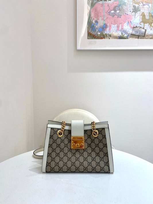 Gucci - Padlock Small GG Shoulder Bag - Cloth - Beige - (small)
